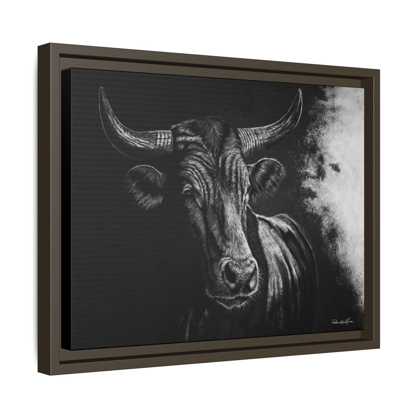 Stonebreaker. Bucking Bull Framed Stretch Matte Canvas Print