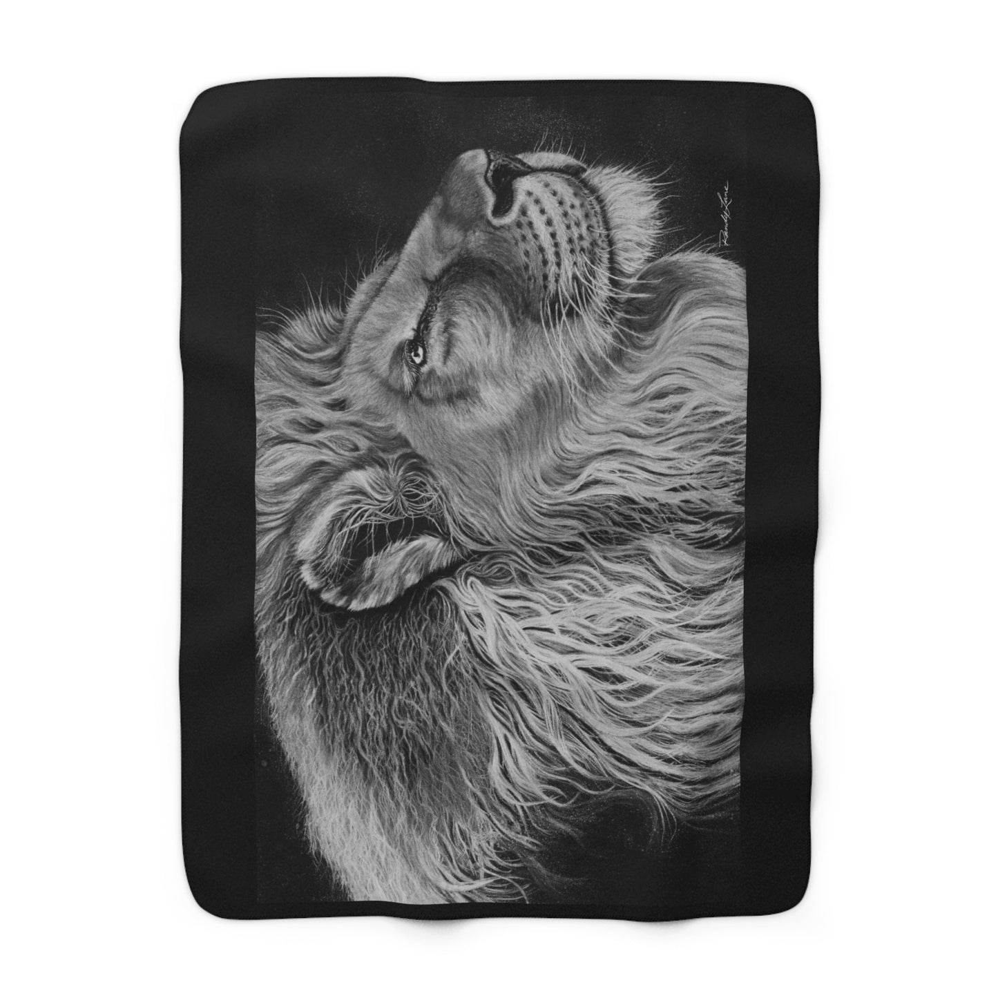 King of Cool, Luxurious Sherpa Fleece Blanket with Majestic Lion Design