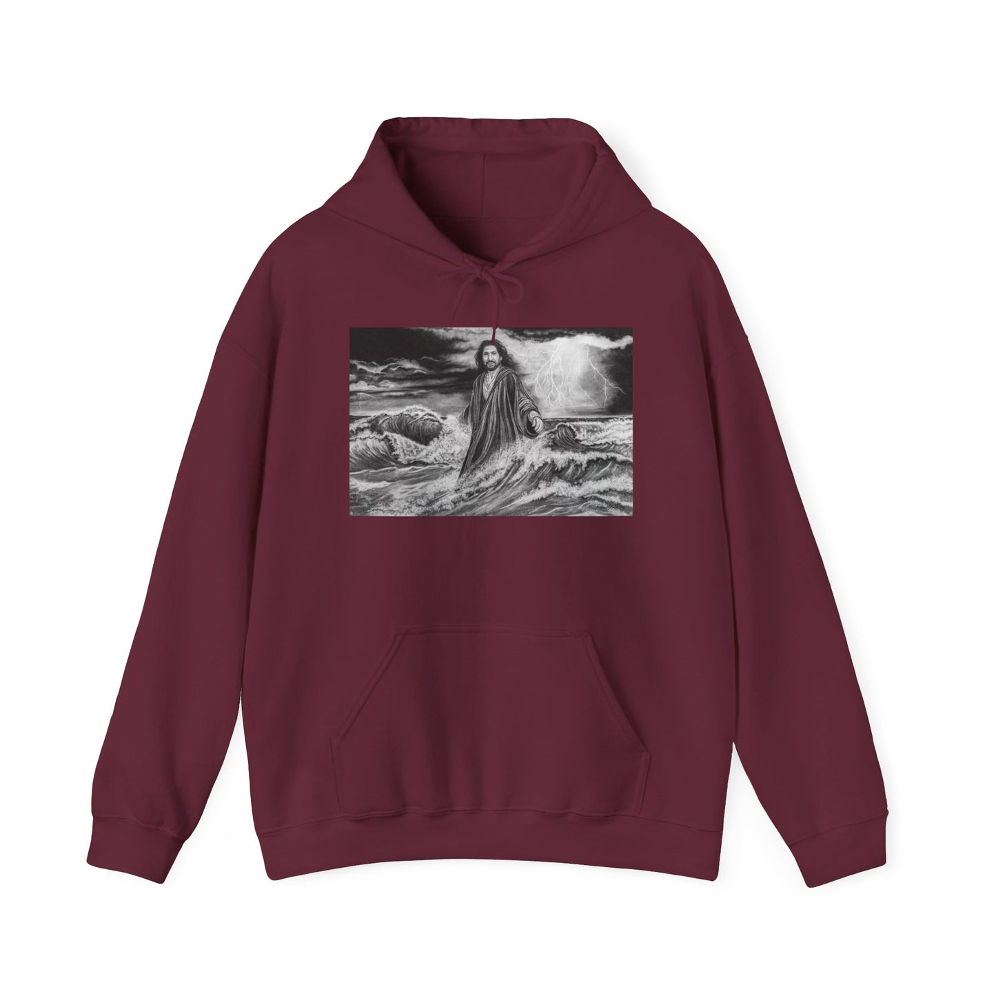View from the Boat, Jesus Walking on Water Painting Hoodie Sweatshirt