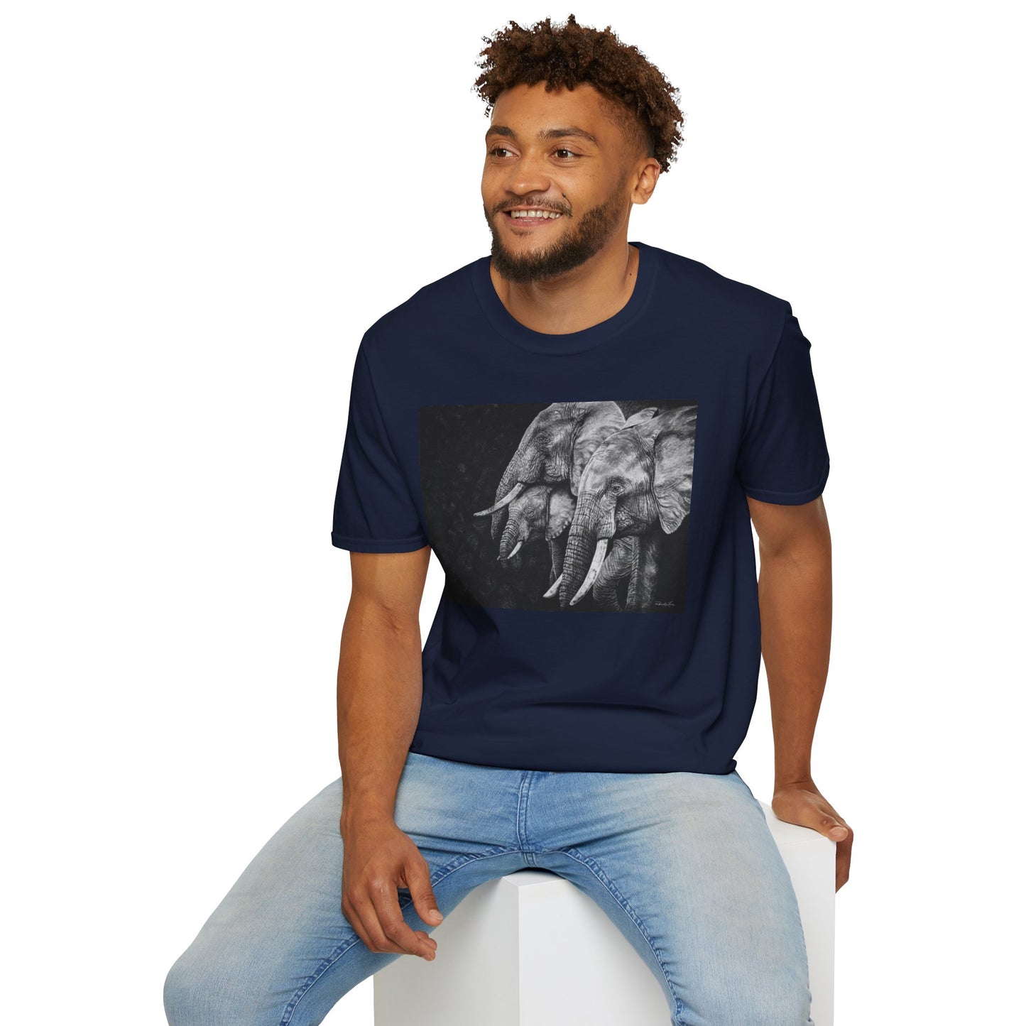 Brushland Bond. Elephant Art Unisex Softstyle T-Shirt