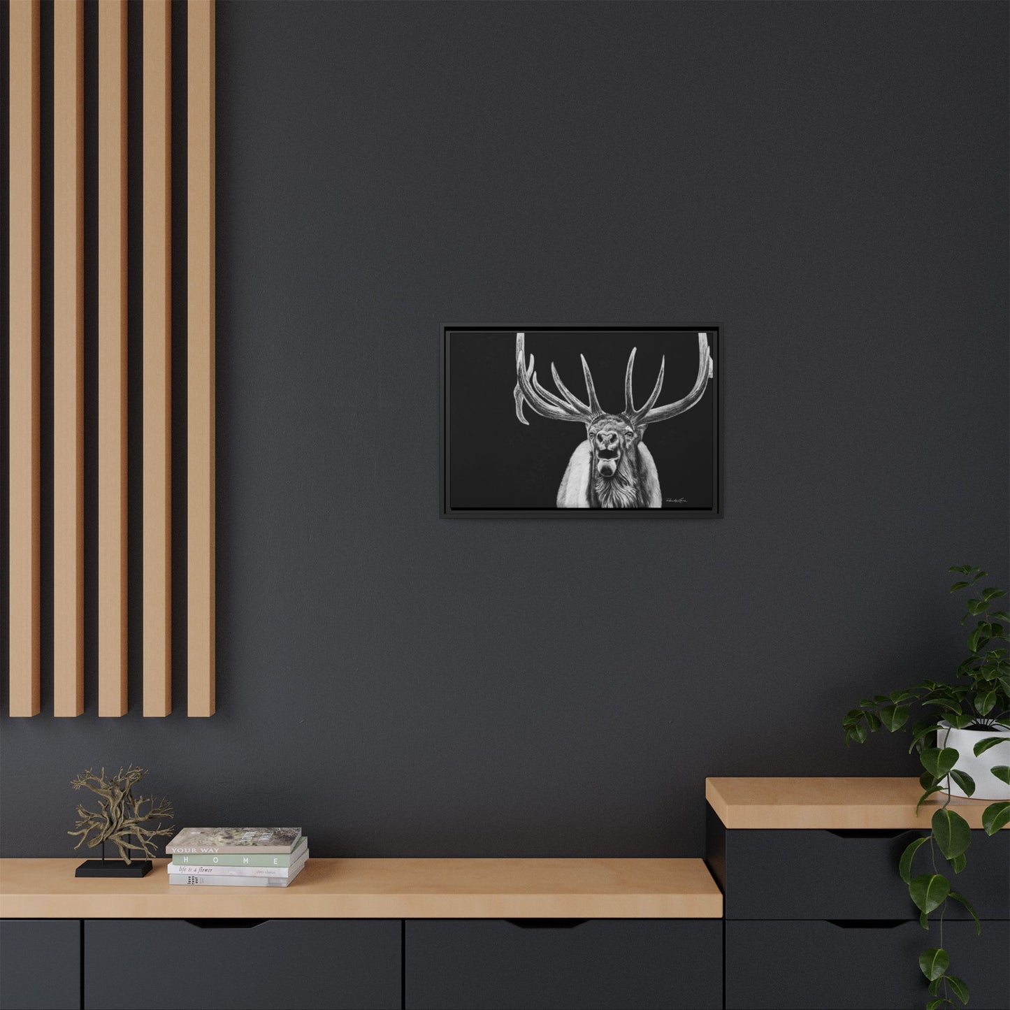 Heavy is the Crown, Elk Matte Canvas Print, Framed (Multi-color)