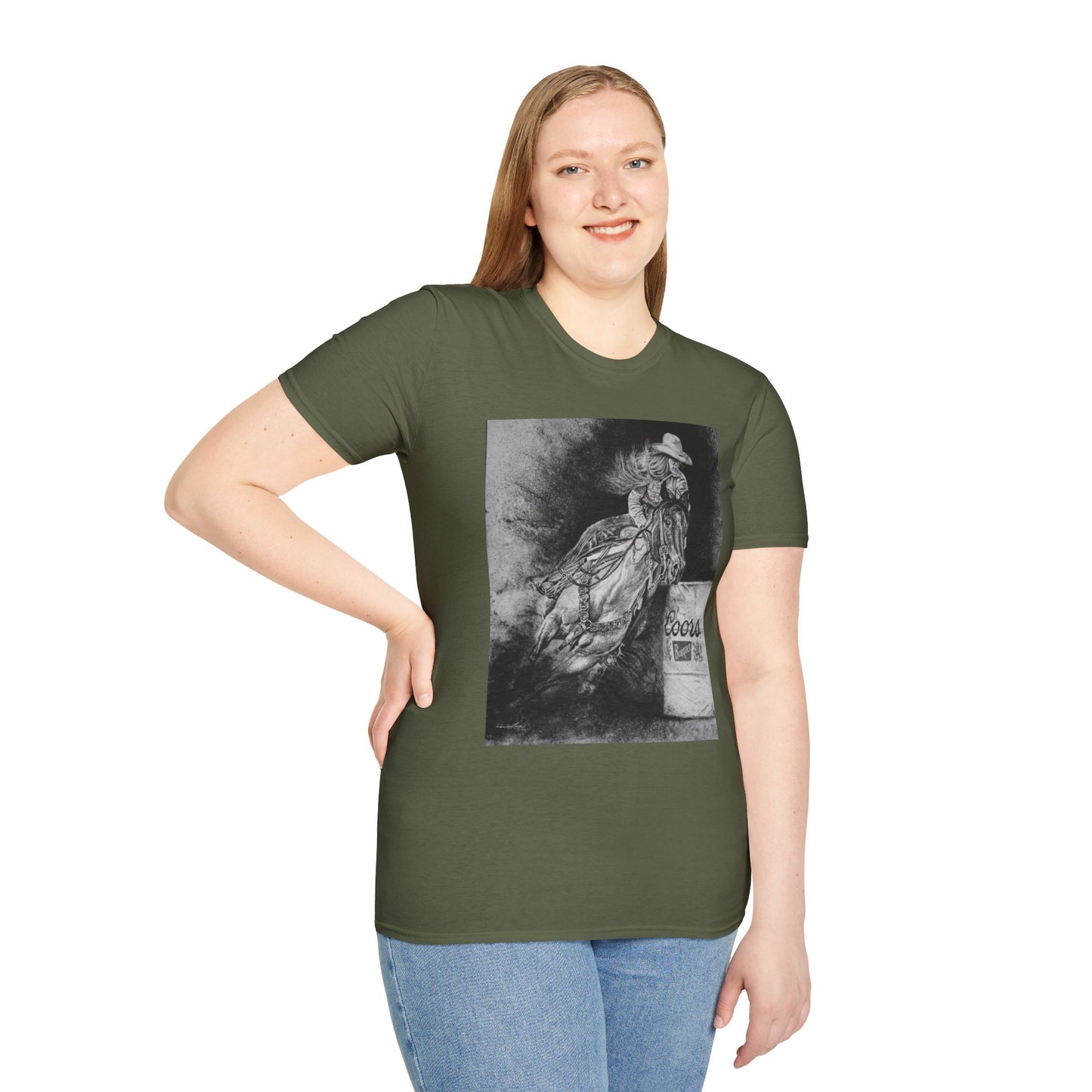 Sophie's Run. Rodeo Barrel Racer Unisex Softstyle T-Shirt