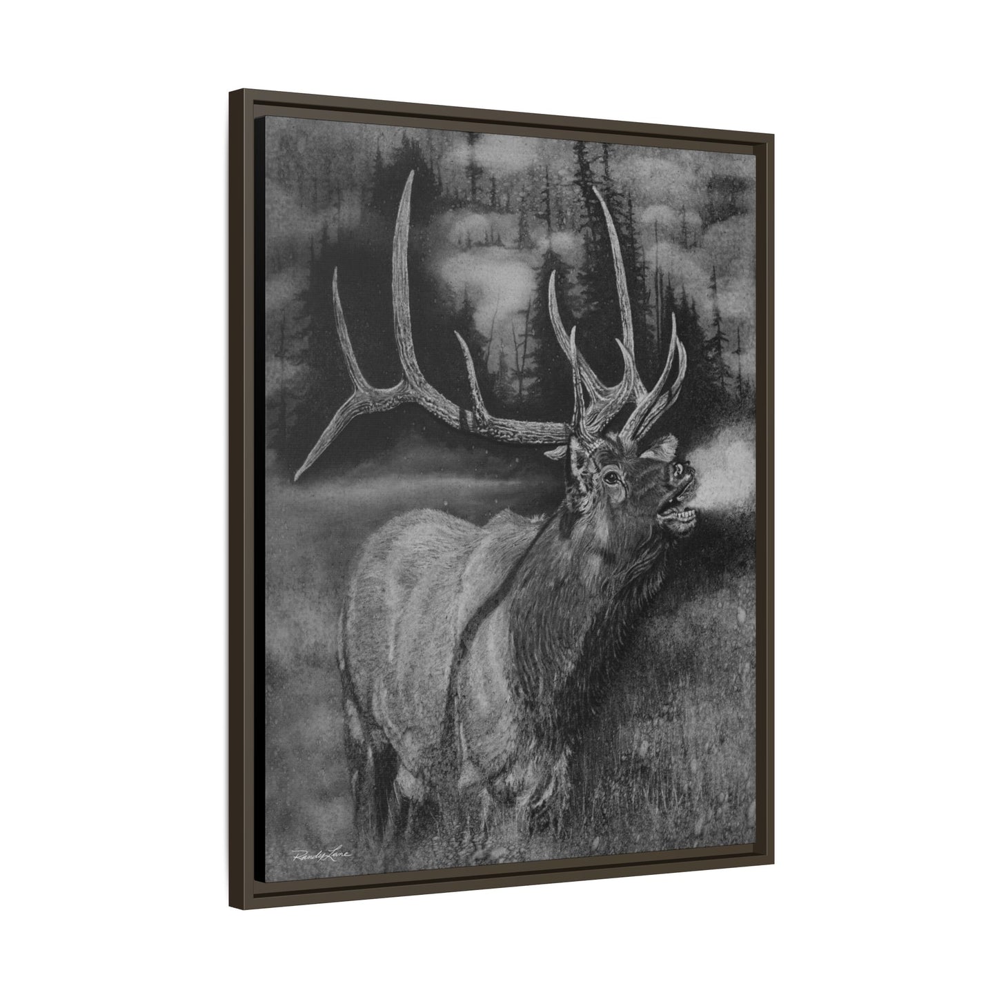Mountain Music, Framed Elk Matte Canvas Print