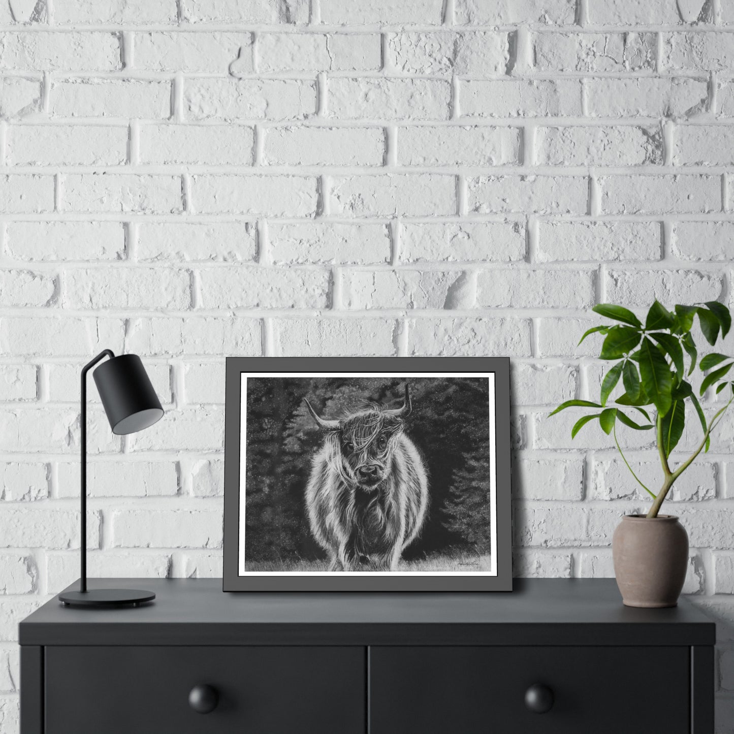 Ragamuffin. Highland Cow Framed Fine Art Print