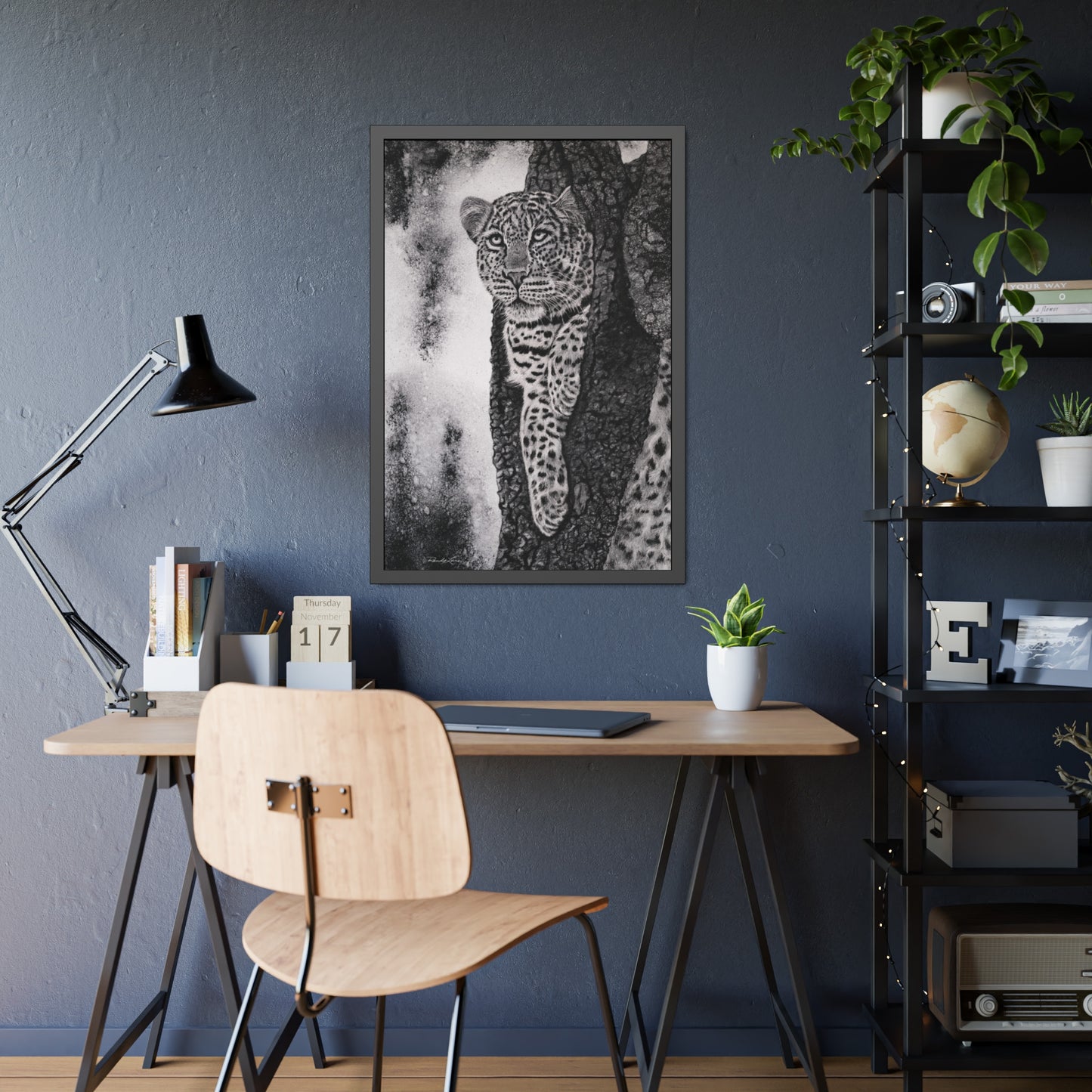 Tree Hugger,  Leopard Framed Fine Art Print