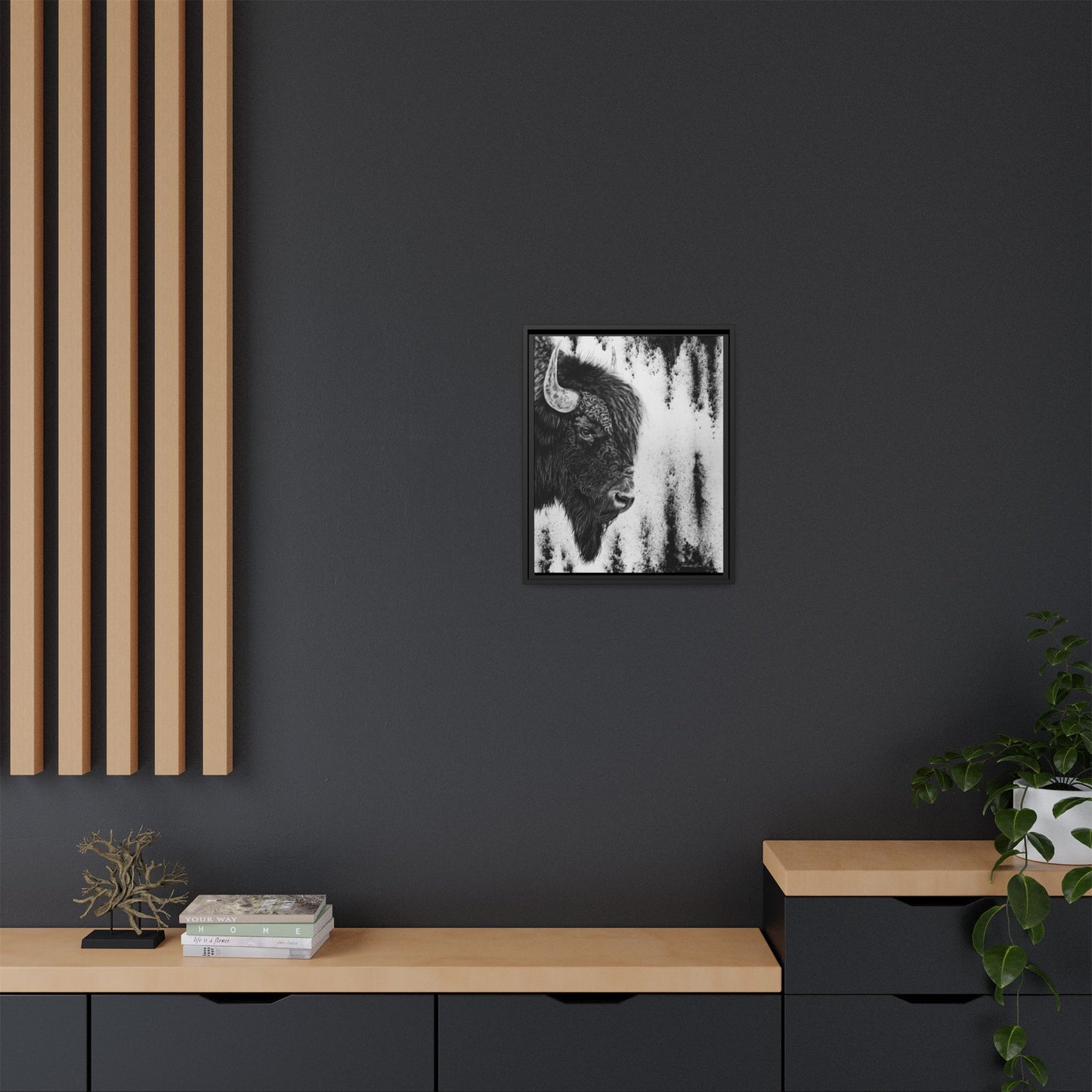Pride, Framed Bison Canvas Art