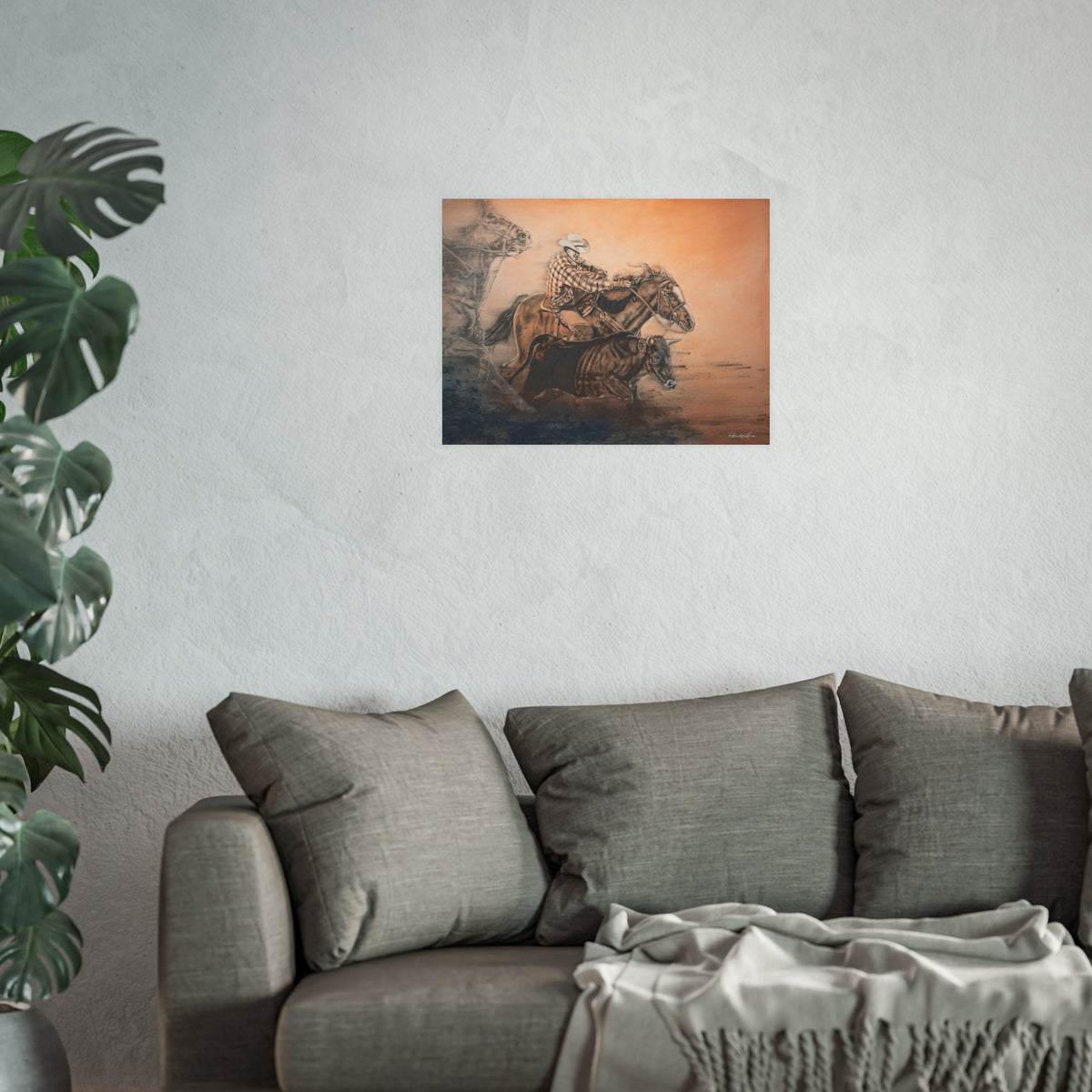 Get Some, Rodeo Steer Wrestler Fine Art Print (Satin or Archival Matte)