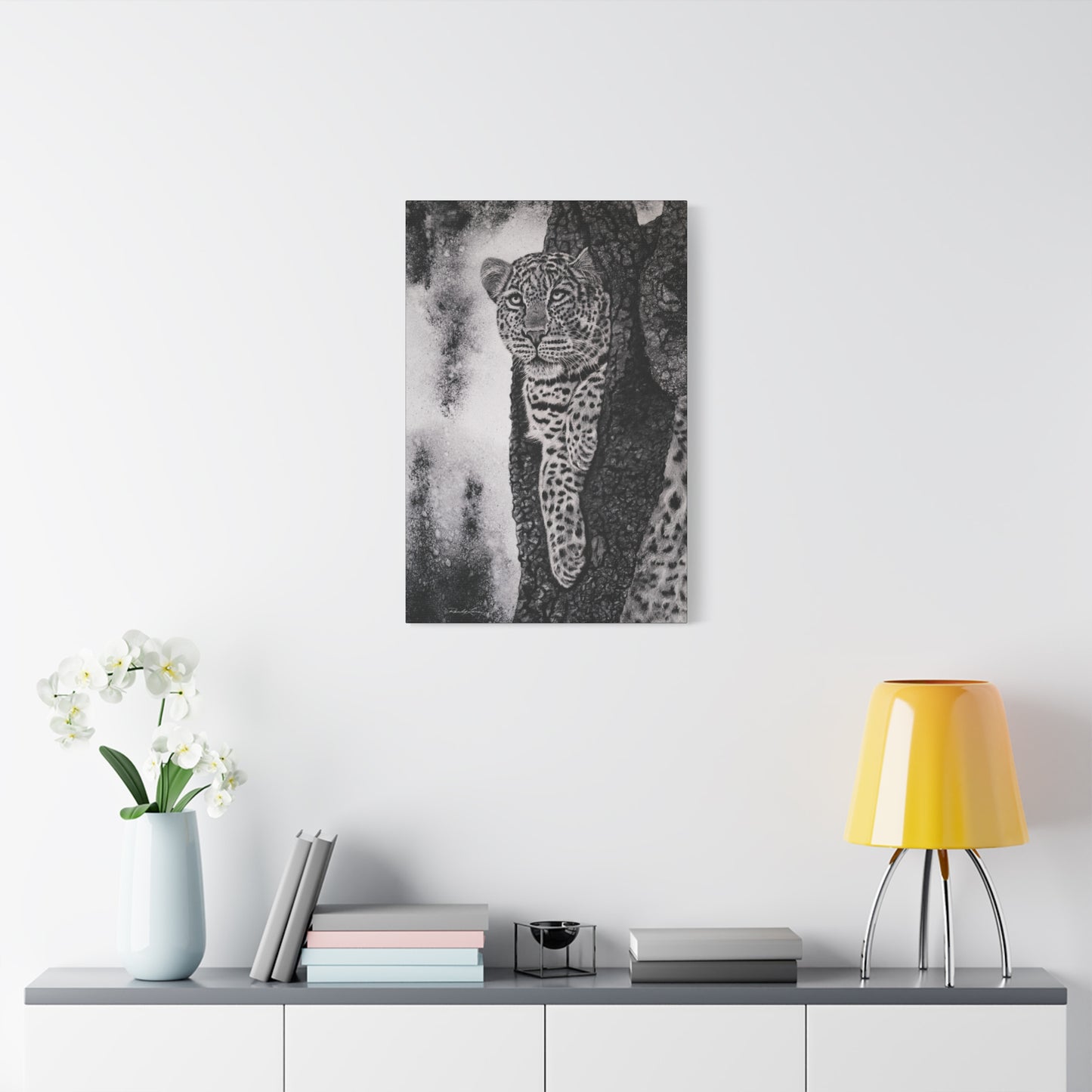 Tree Hugger, Leopard Wall Art Canvas Print