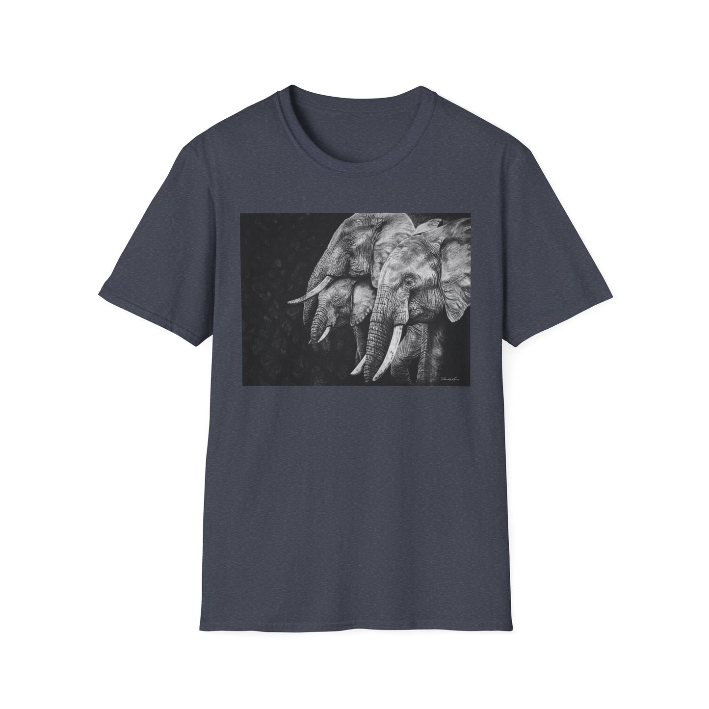 Brushland Bond. Elephant Art Unisex Softstyle T-Shirt