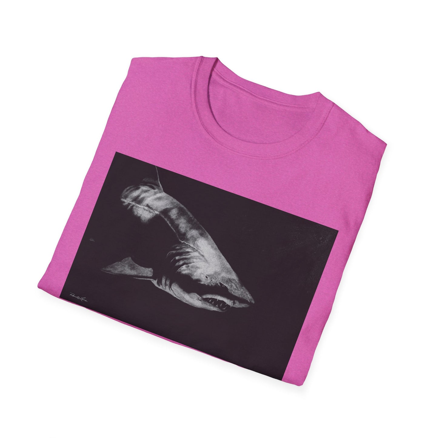 Below, Shark theme Unisex Soft T-Shirt