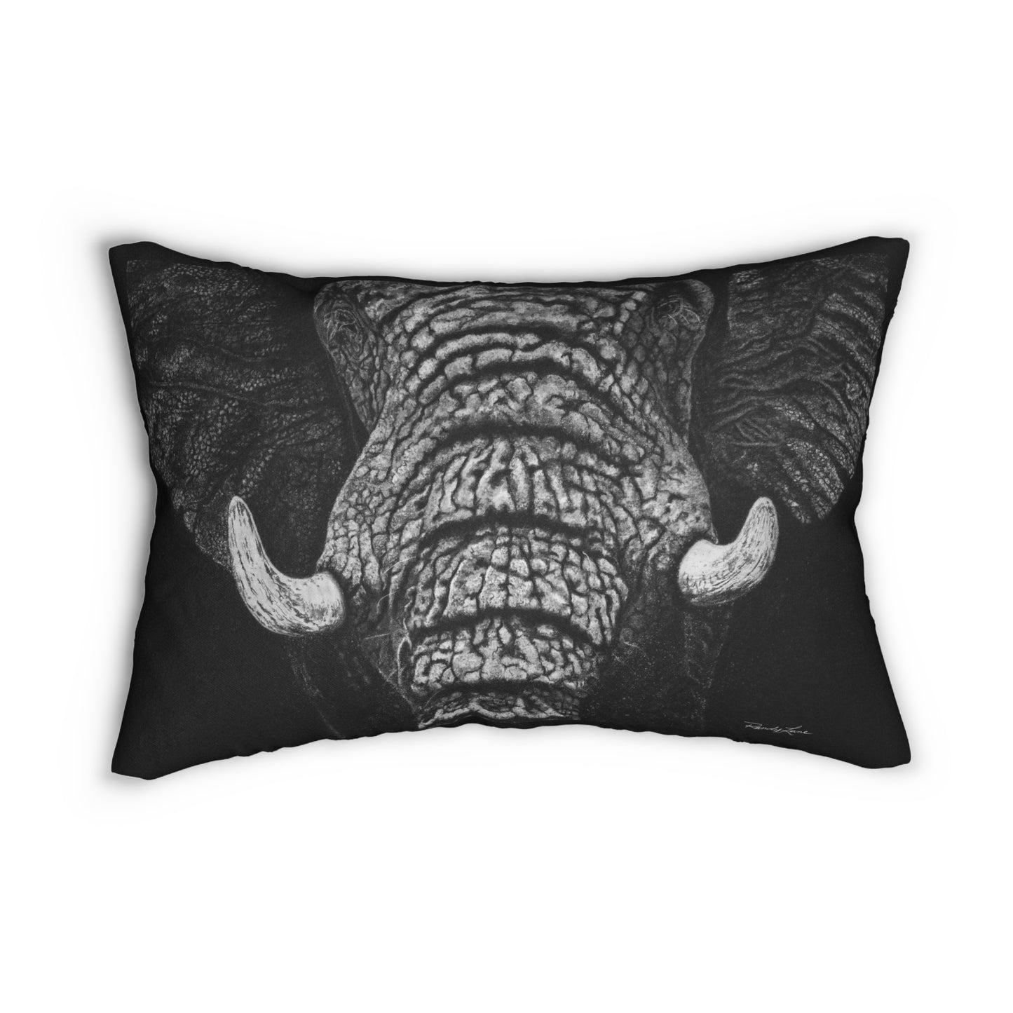 Ebony and Ivory, Elephant Lumbar Pillow