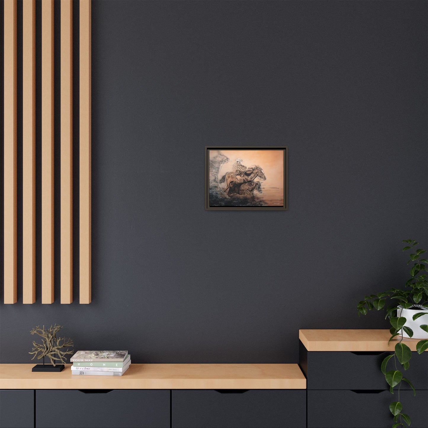 Get Some. Bulldogging Framed Stretched Matte Canvas Print
