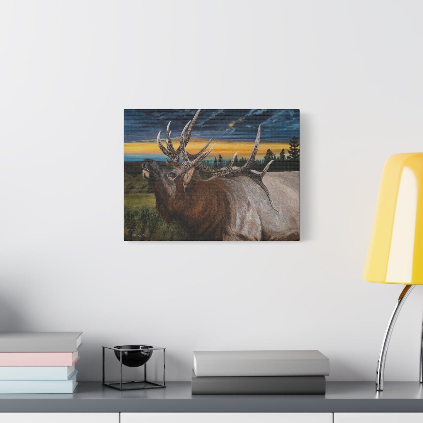 Sunset Serenade,  Elk Canvas Art Print