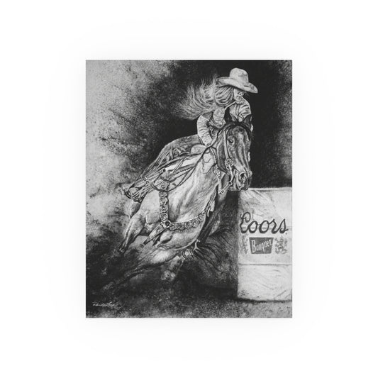 Sophie's Run, Barrel Racer Cowgirl Fine Art Print— Satin or Archival Matte