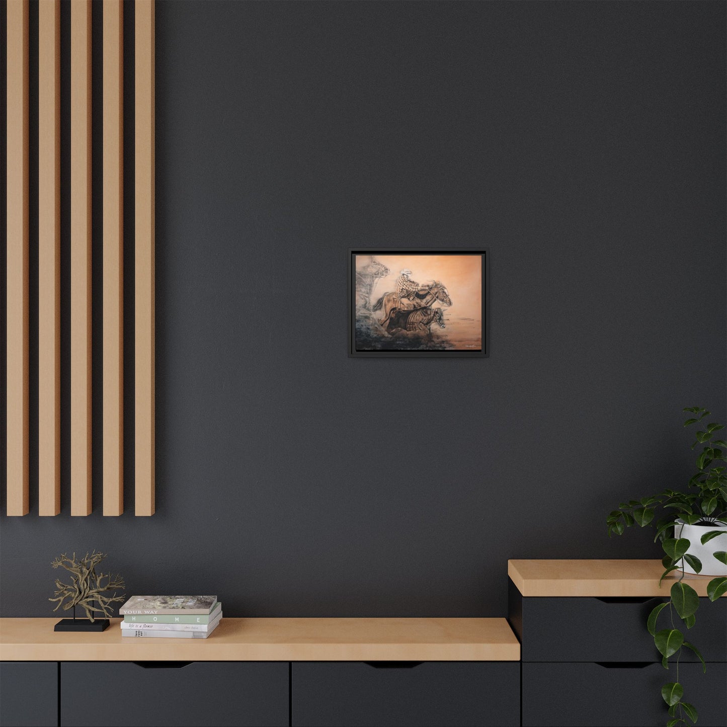 Get Some. Bulldogging Framed Stretched Matte Canvas Print