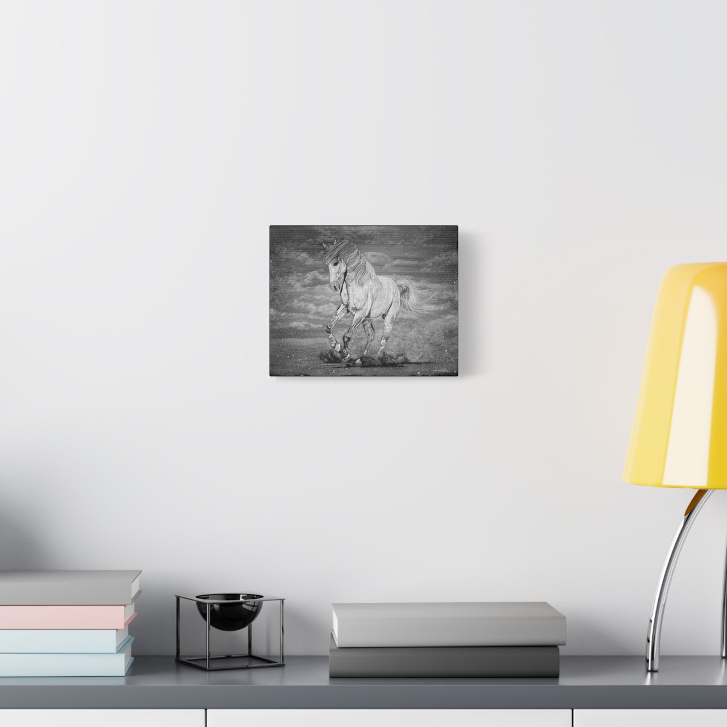 Equine Elegance. Prancing Horse Stretched Matte Canvas Print