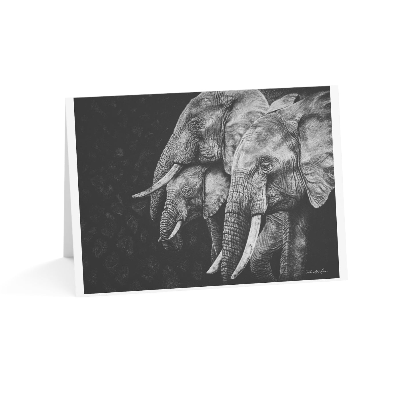 Brushland Bond. Elephant Art Greeting Cards - Set of 1, 10, 30, or 50 pcs