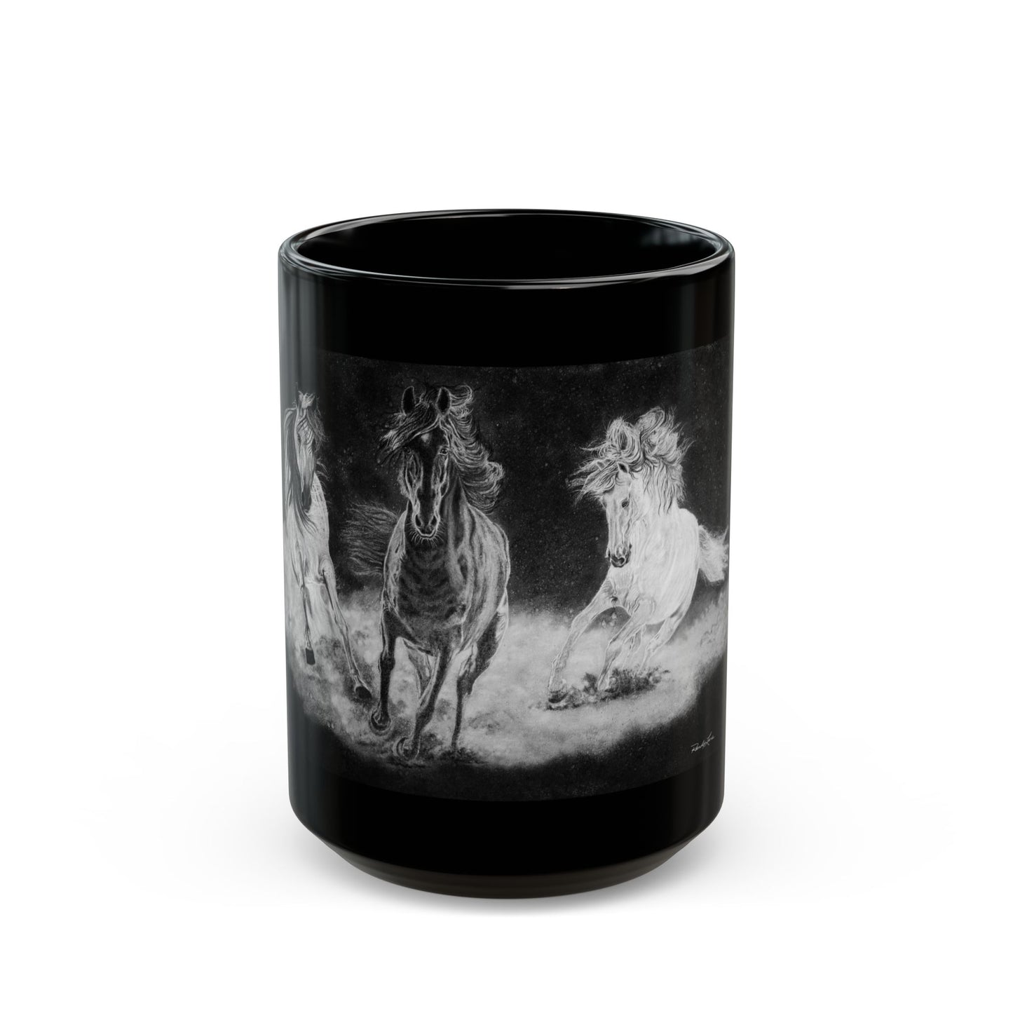 Midnight Run. Horse Art Mug