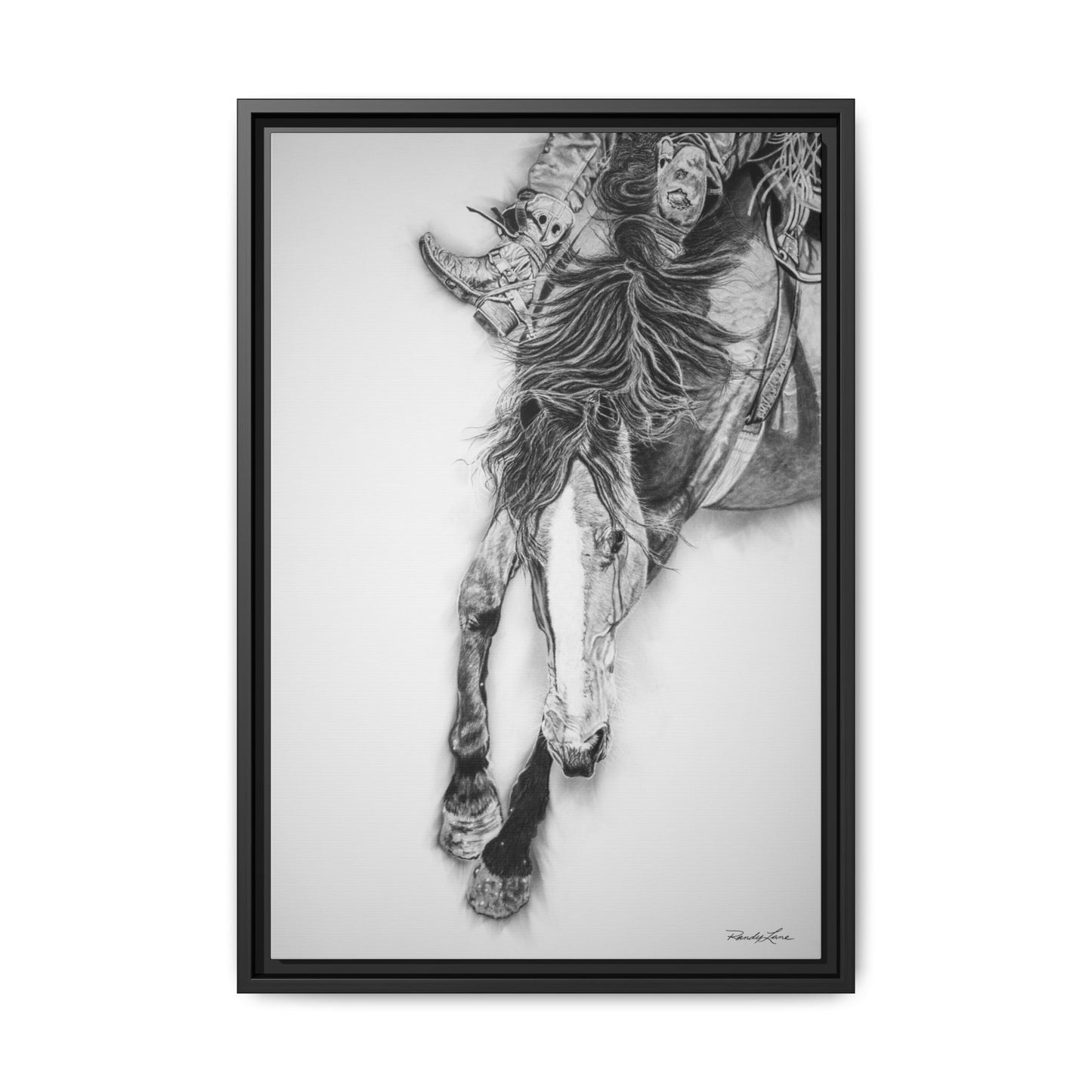 Crazy 8. Framed Stretched Matte Canvas Rodeo Art Print