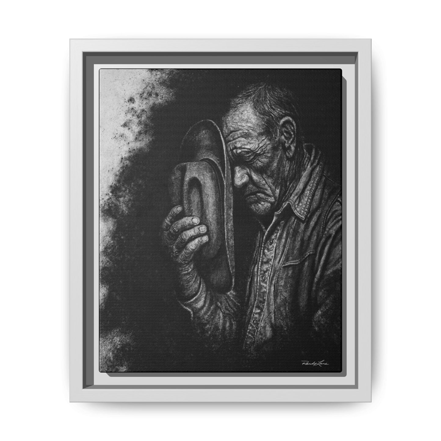 Cowboys Prayer.  Framed Stretched Matte Canvas Art Print
