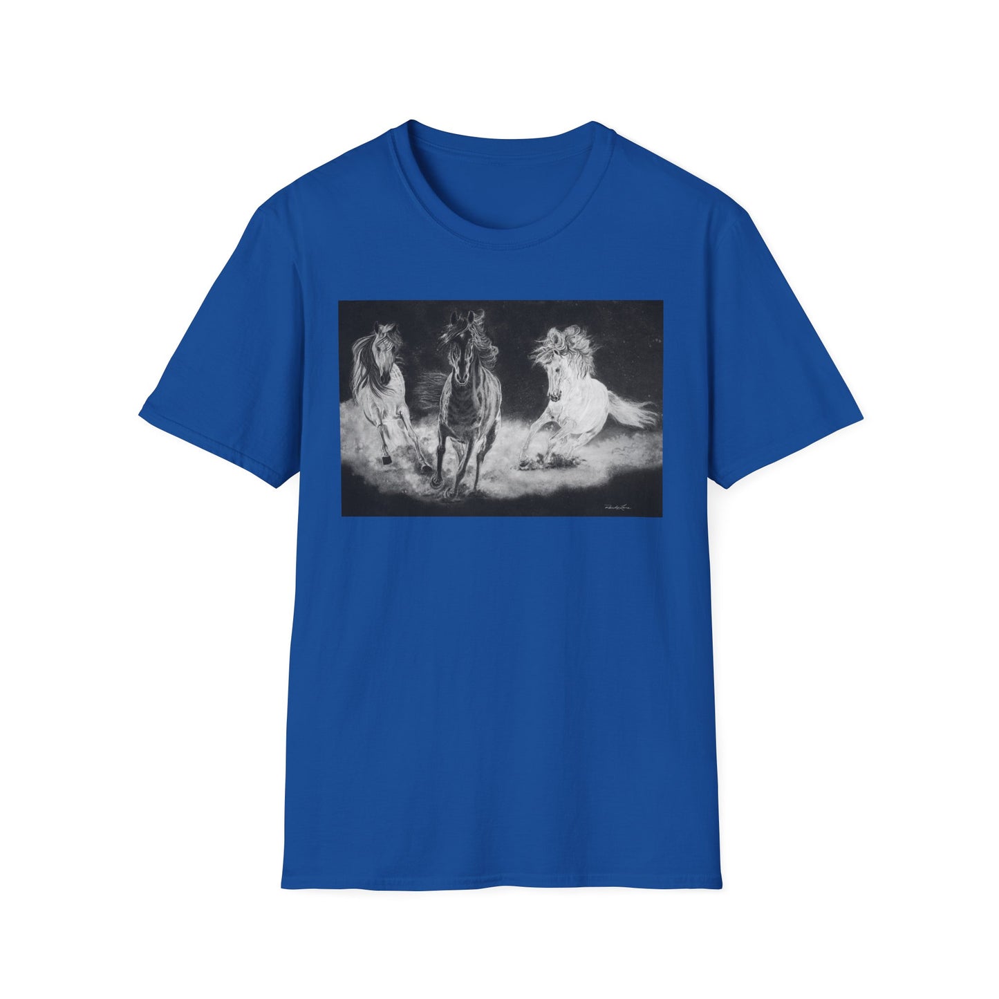 Midnight Run. Horse Graphic Unisex T-Shirt, Soft Cotton Shirt