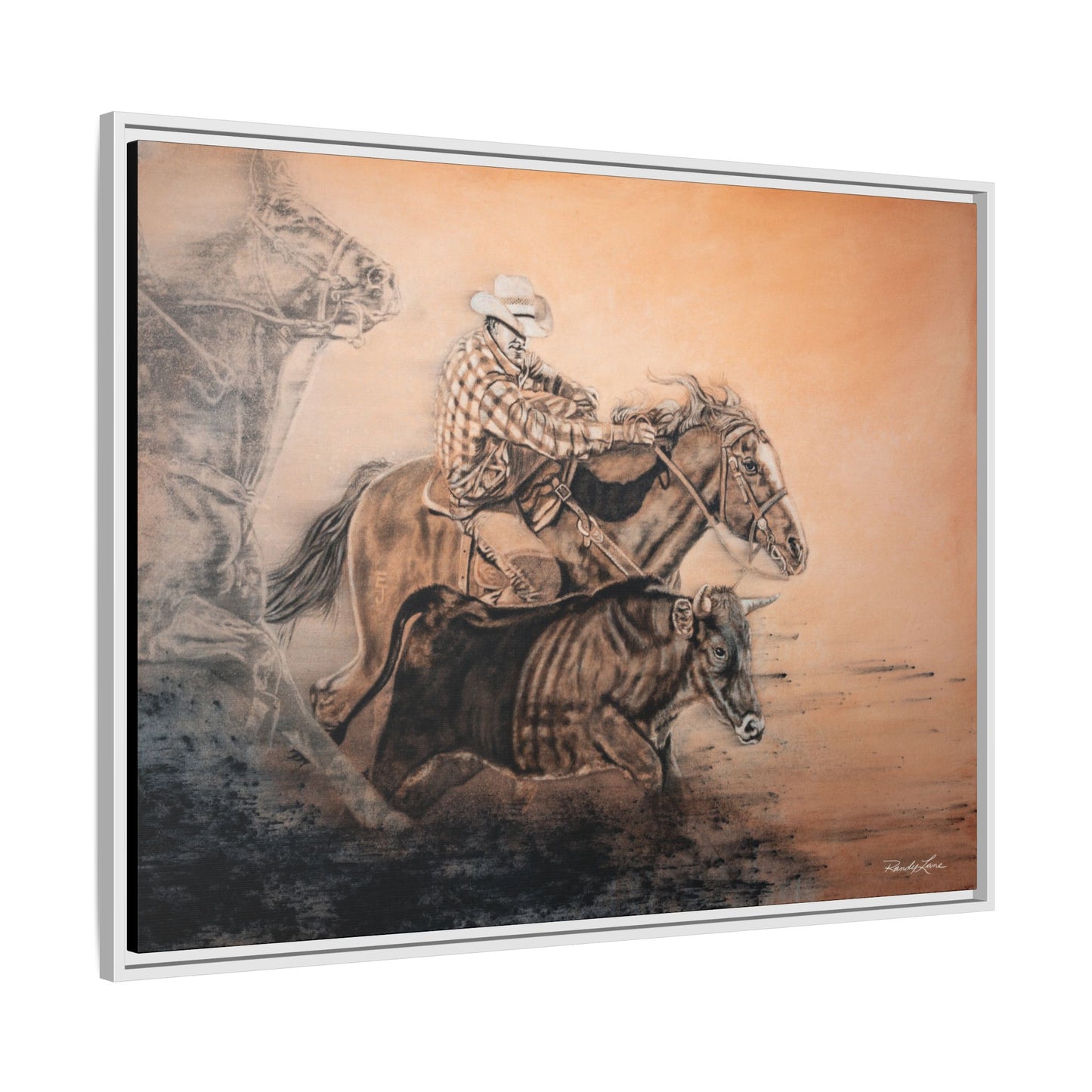 Get Some. Bulldogging Framed Stretched Matte Canvas Print