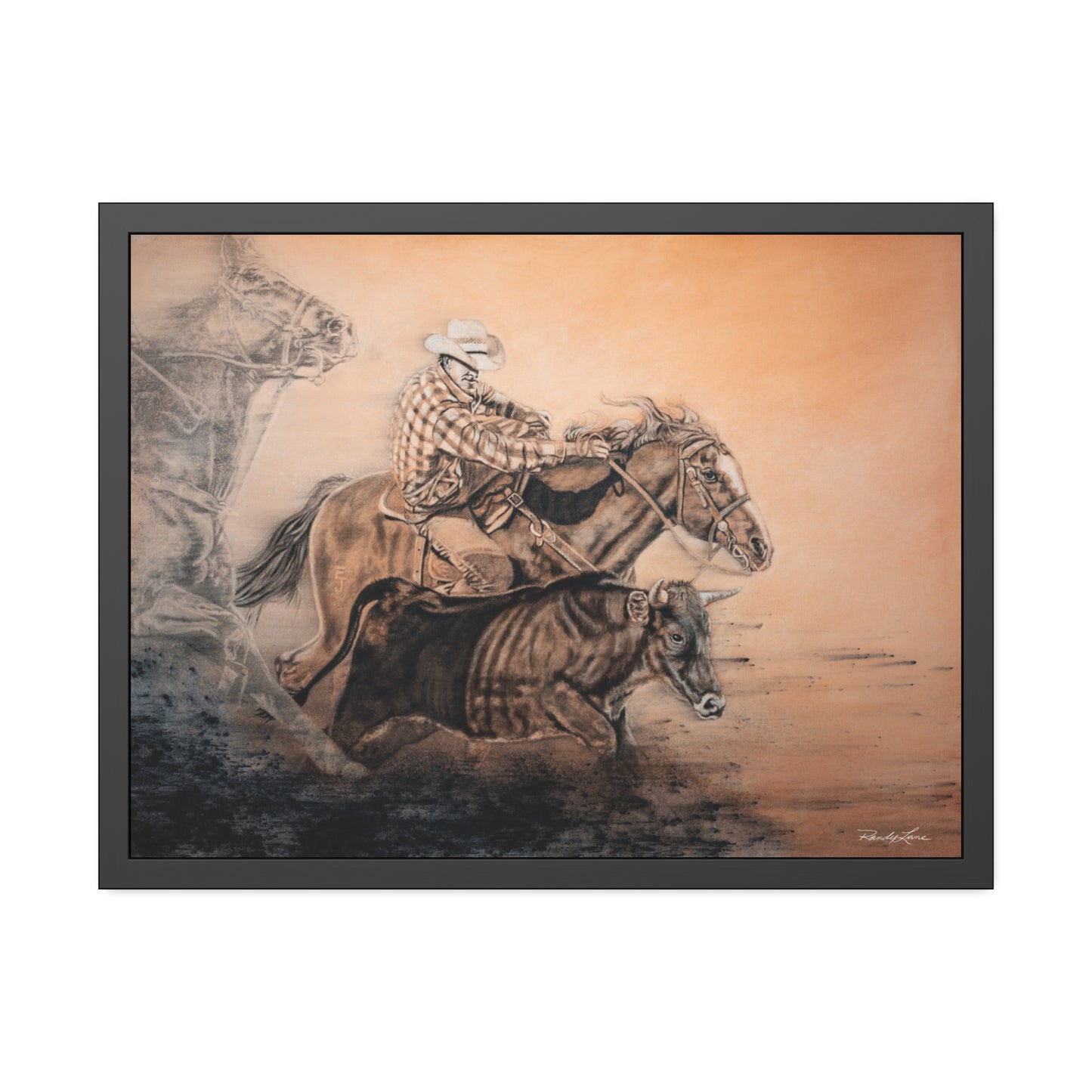 Get Some. Bulldogging Framed Fine Art Print