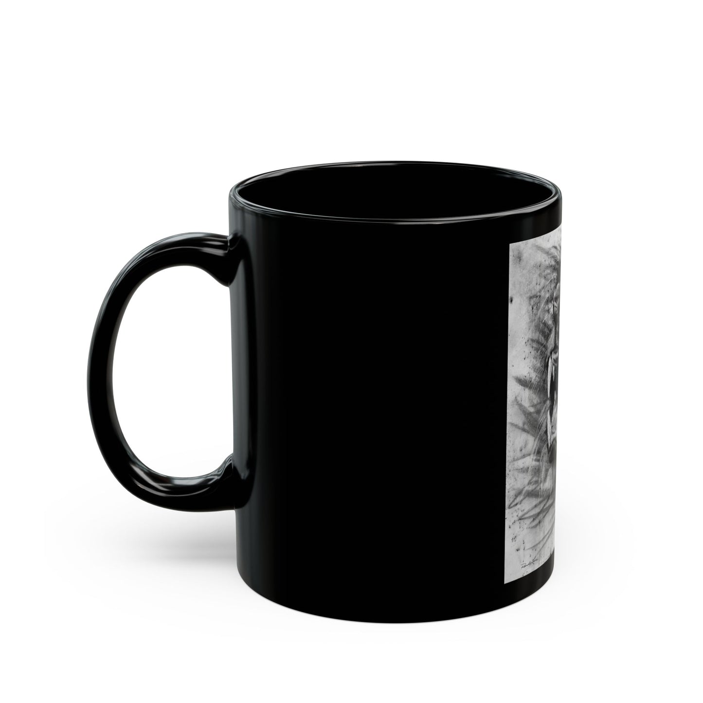 Let the Lion Roar, Lion Mug, Black Mug with Lion Print