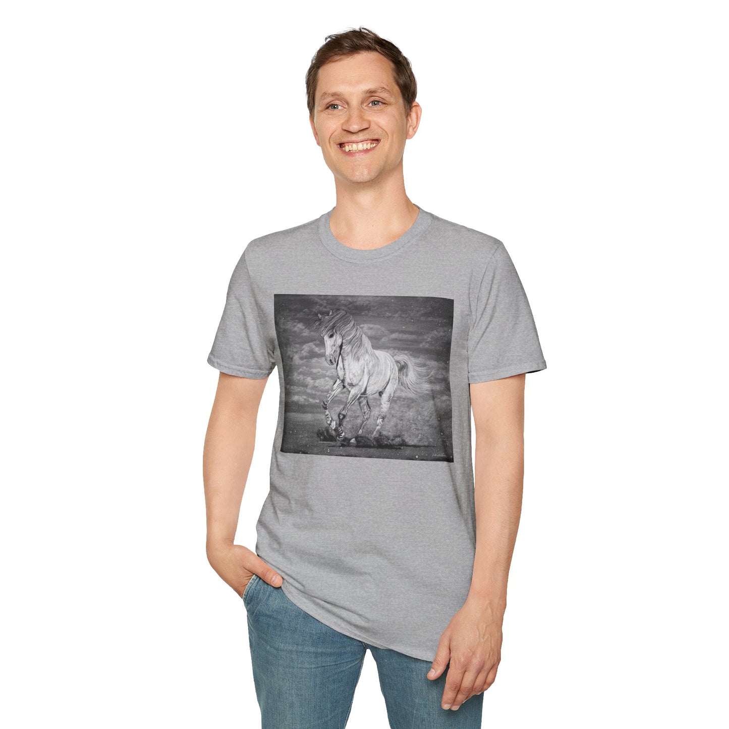 Equine Elegance. Prancing Horse Graphic T-Shirt