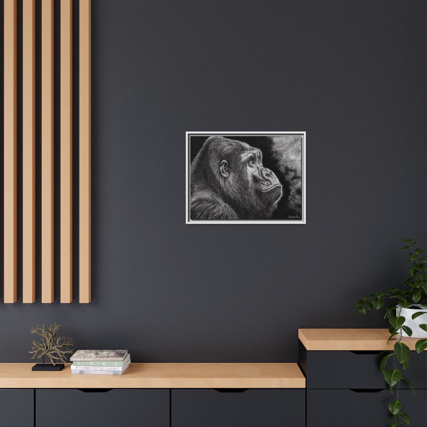 Gorilla, Framed Art Canvas Wall Decor