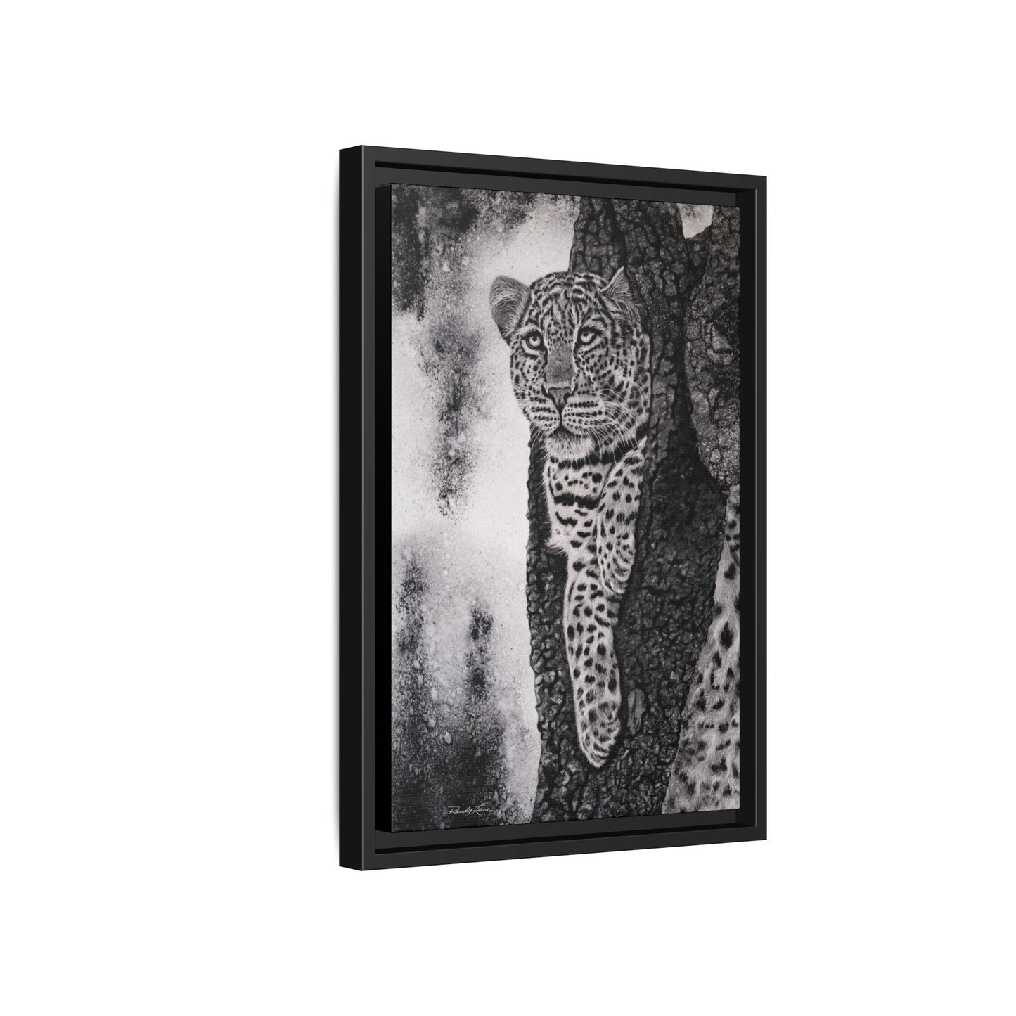Tree Hugger, Leopard Framed Matte Canvas Wall Art