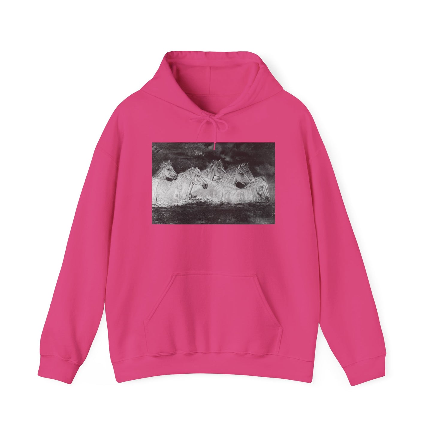 Night Swim, Horse Unisex Hooded Sweatshirt