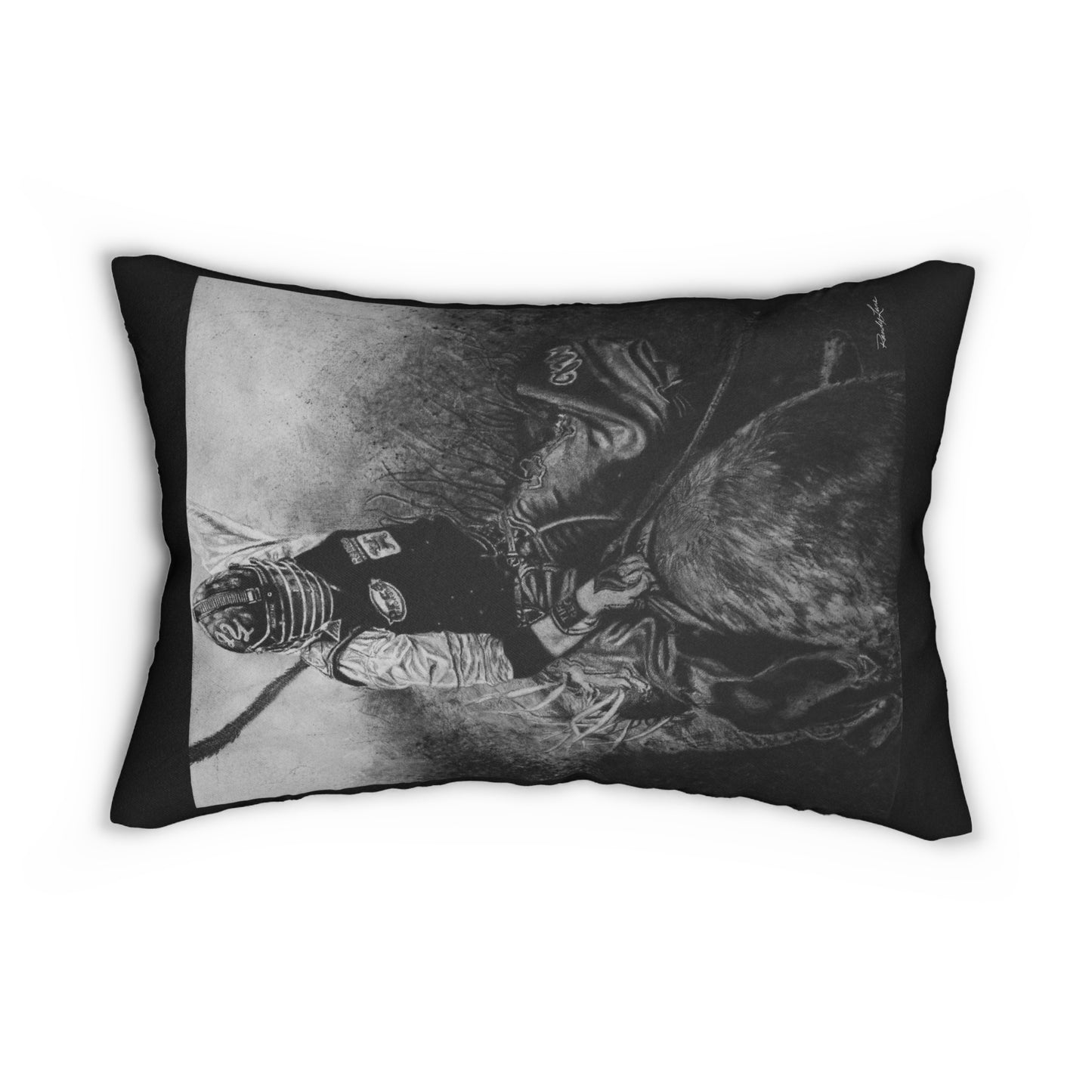 Gettin Frosty. Bull Rider Lumbar Pillow