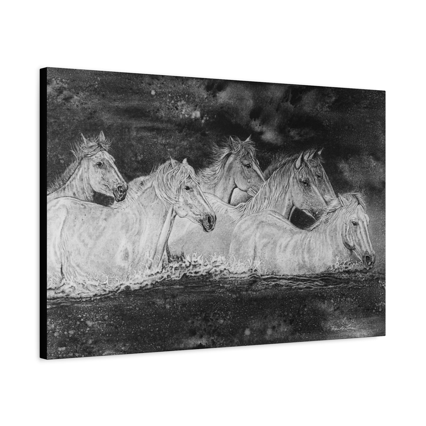 Night Swim, Horse Artwork Canvas Print