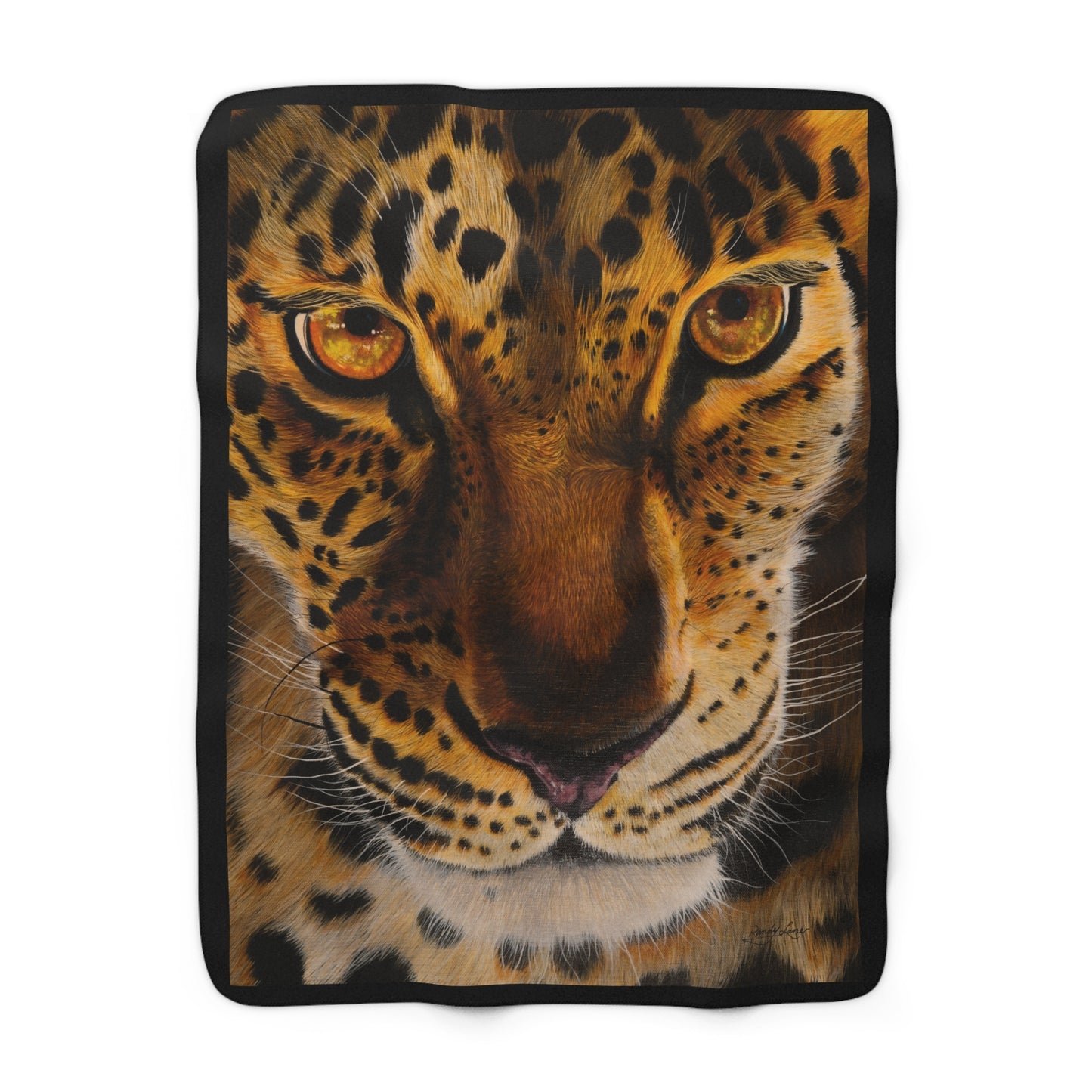 Windows to the Soul, Leopard Sherpa Fleece Blanket