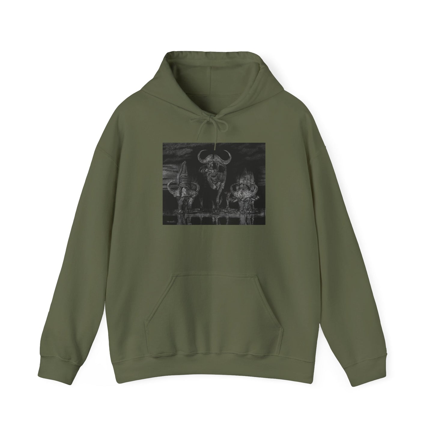 The Waterhole, Cape Buffalo Hooded Sweatshirt