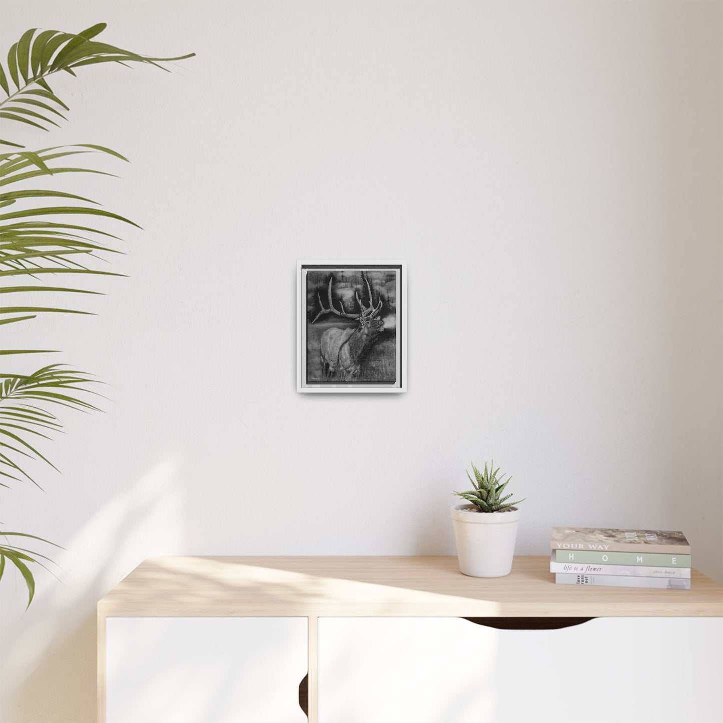 Mountain Music, Framed Elk Matte Canvas Print