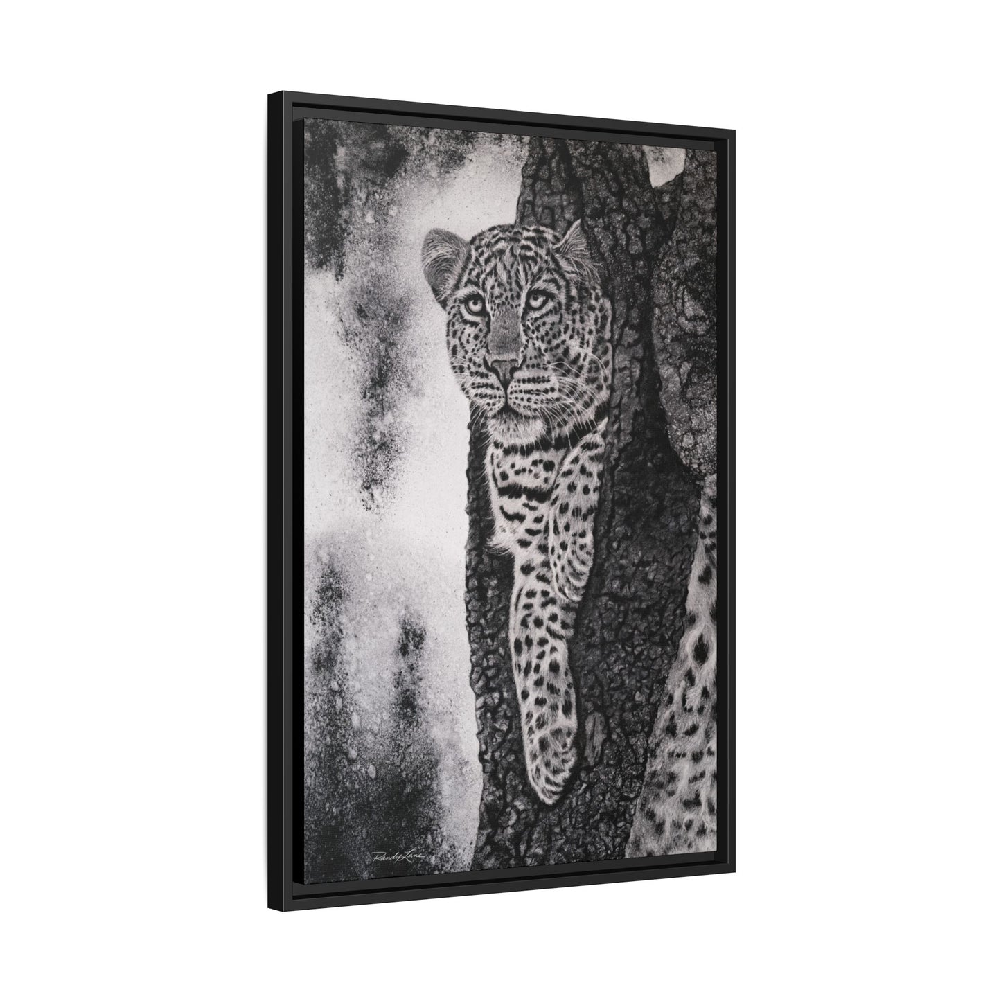Tree Hugger, Leopard Framed Matte Canvas Wall Art