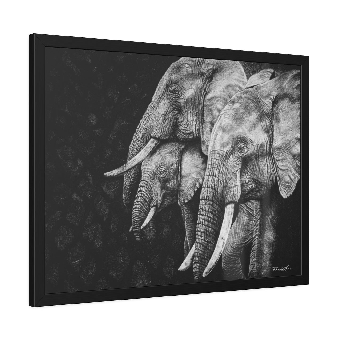 Brushland Bond. Elephant Framed Fine Art Print