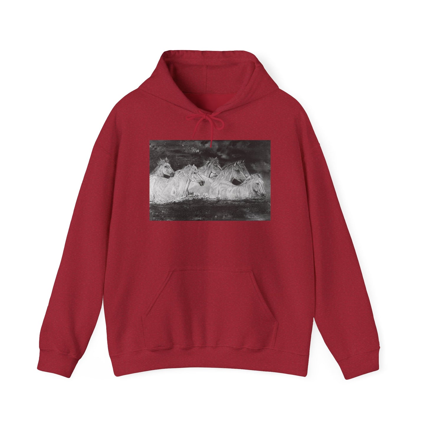 Night Swim, Horse Unisex Hooded Sweatshirt