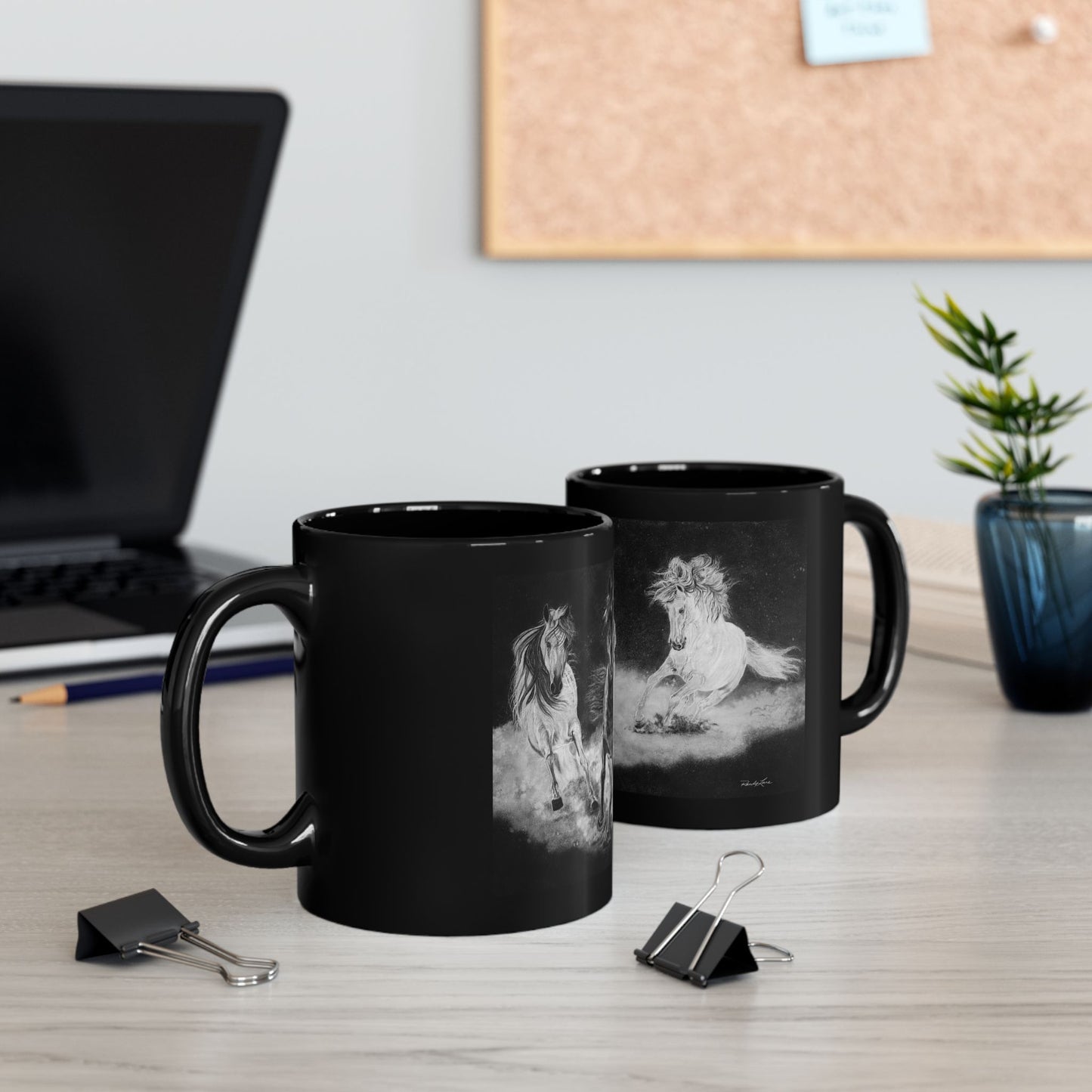 Midnight Run. Horse Art Mug