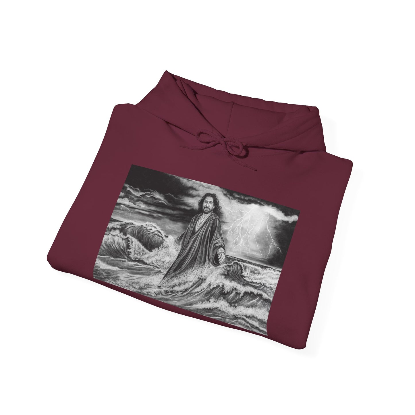 View from the Boat, Jesus Walking on Water Painting Hoodie Sweatshirt