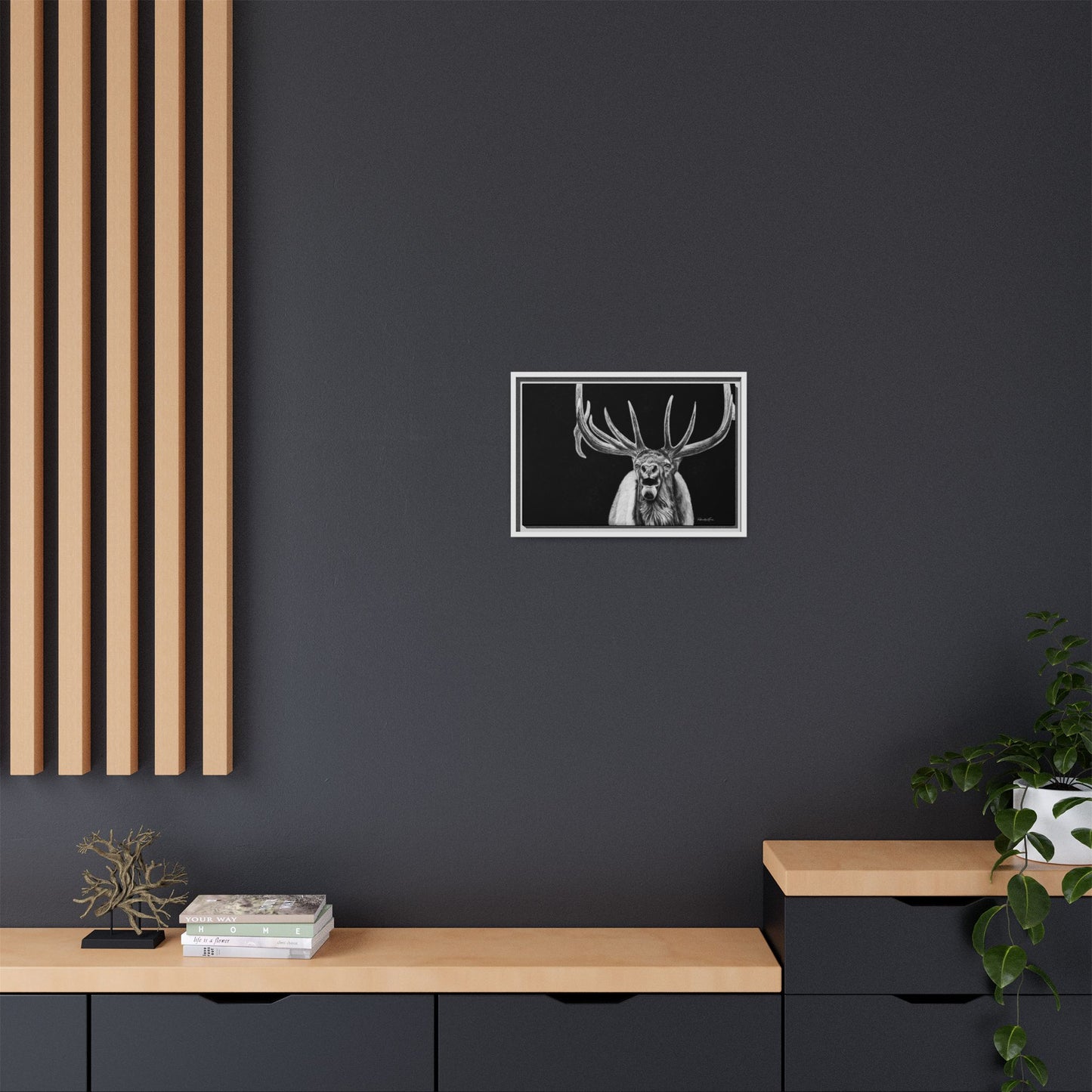 Heavy is the Crown, Elk Matte Canvas Print, Framed (Multi-color)