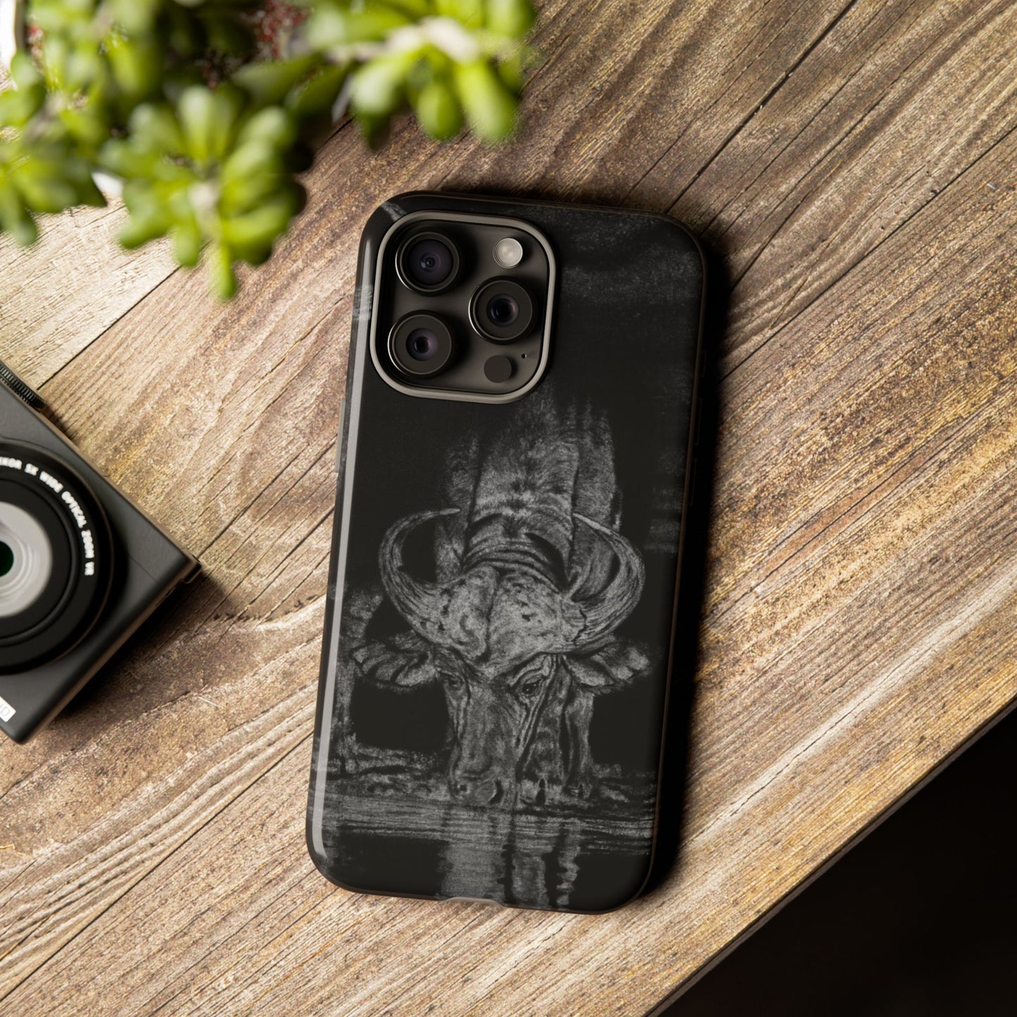 The Waterhole, Cape Buffalo Tough Phone Cases