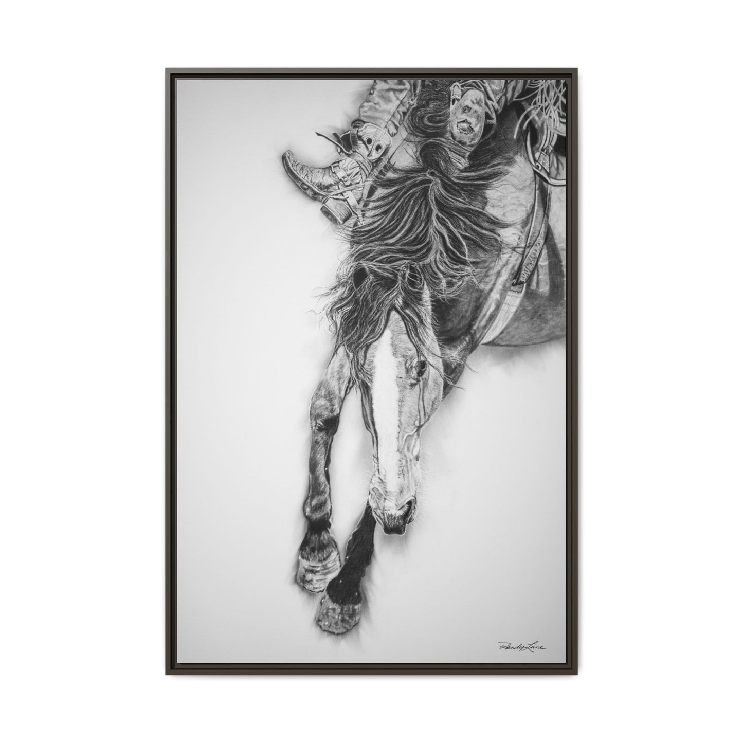 Crazy 8. Framed Stretched Matte Canvas Rodeo Art Print