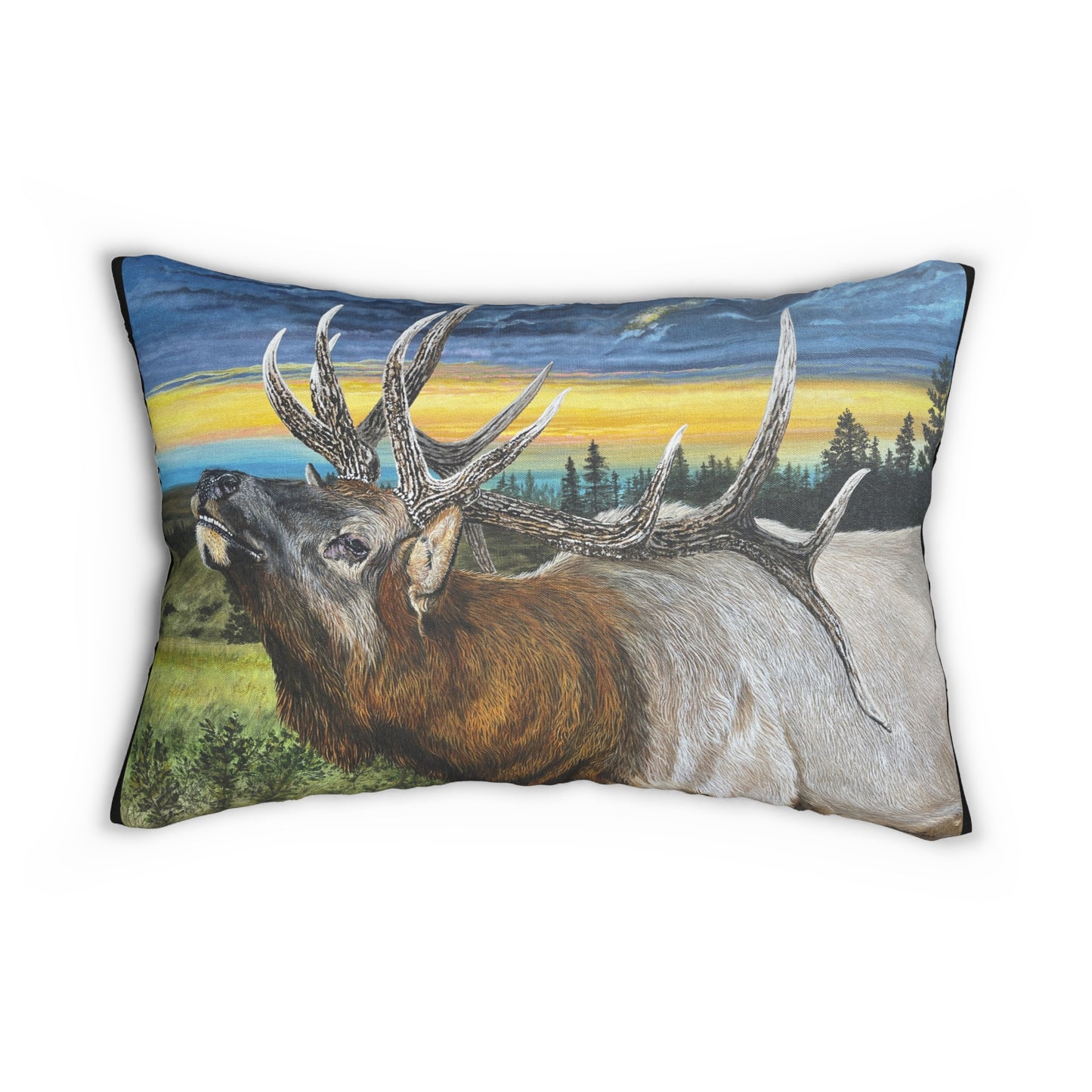 Sunset Serenade, Elk Lumbar Pillow