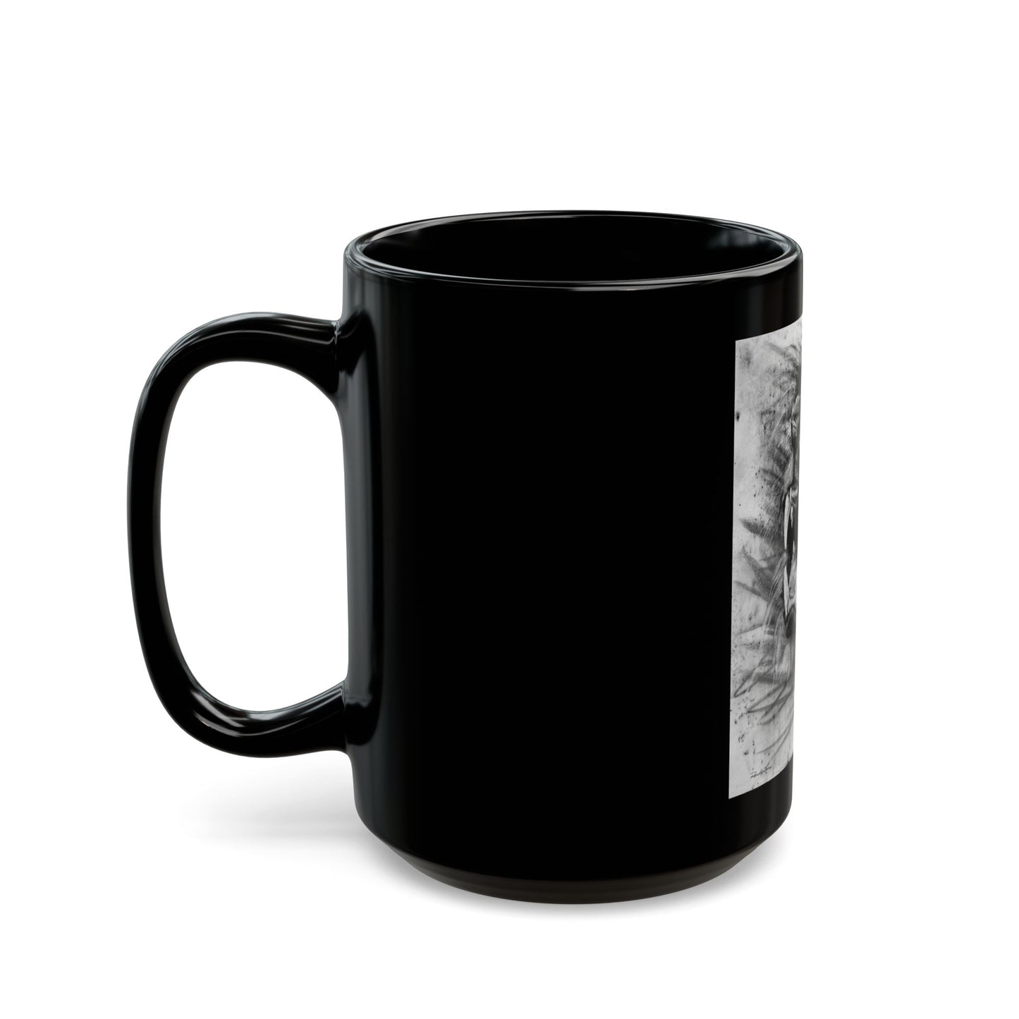 Let the Lion Roar, Lion Mug, Black Mug with Lion Print