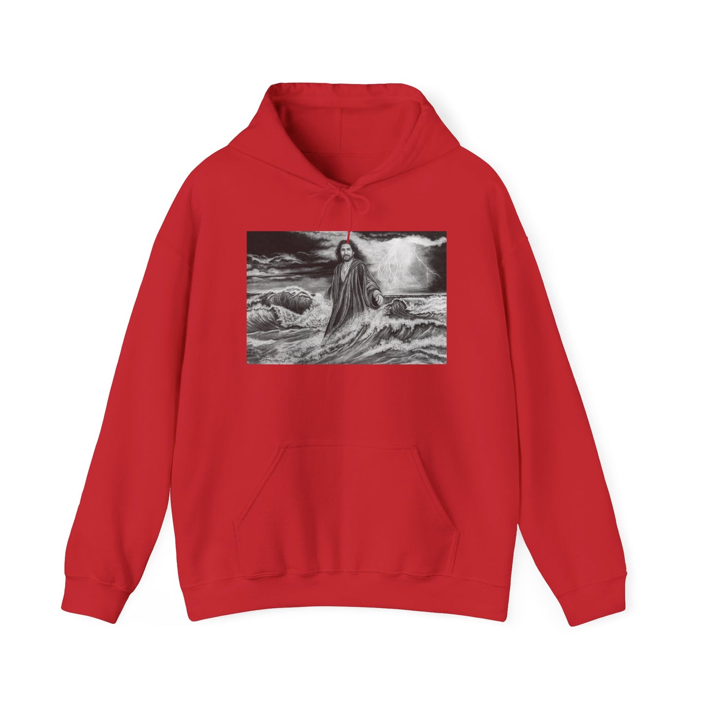 View from the Boat, Jesus Walking on Water Painting Hoodie Sweatshirt