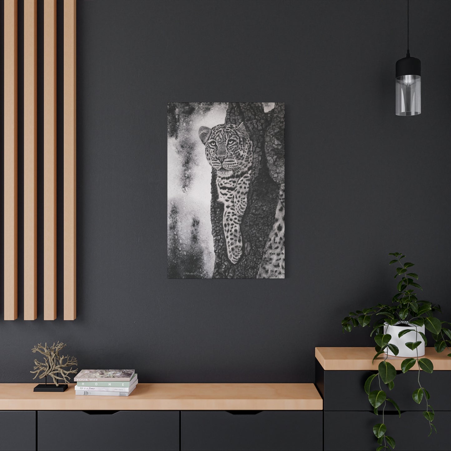 Tree Hugger, Leopard Wall Art Canvas Print