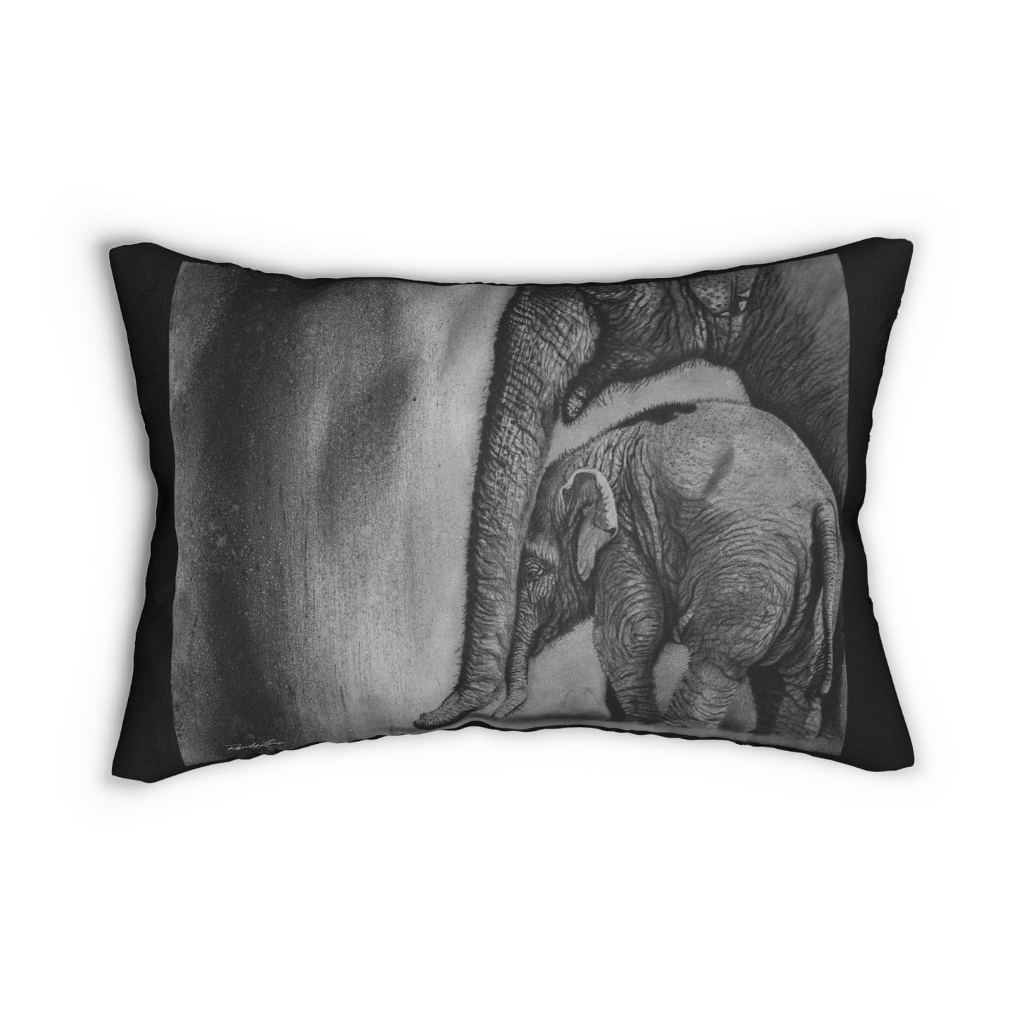 Trunks of Love, Elephant Themed Lumbar Pillow